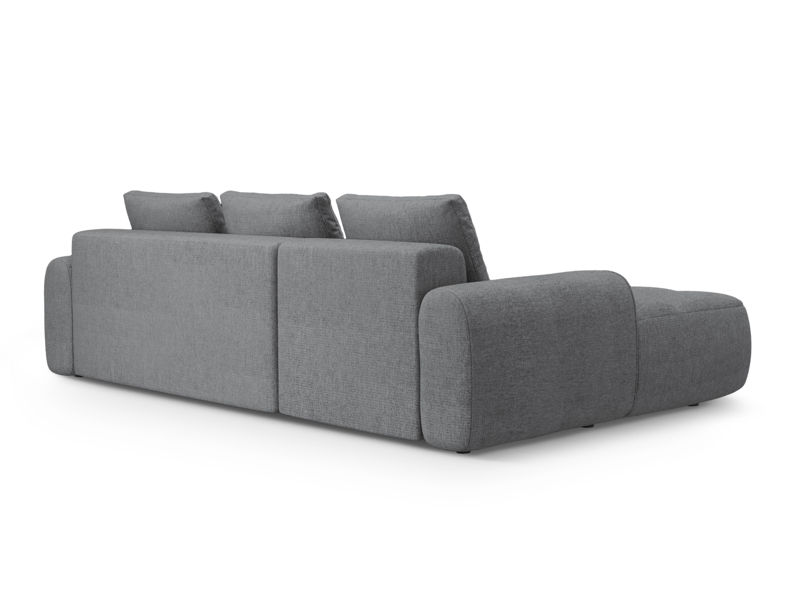 Cosmopolitan Design Ecksofa Linz 3-Sitzer mit Schlaffunktion Strukturierter Stoff Sorella Grau Links