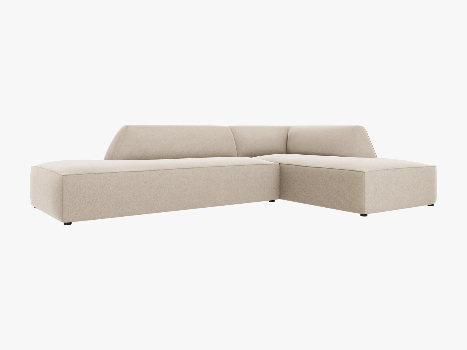 Micadoni Ecksofa Ruby 4-Sitzer Rechts Samt Salvador Beige