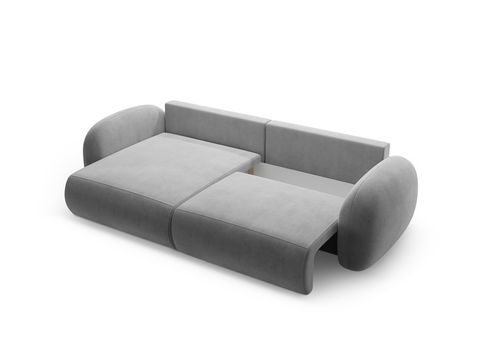 Cosmopolitan Design Wendbares Ecksofa Tonale 4-Sitzer mit Schlaffunktion und Bettkasten Samt Magic Velvet Taupe