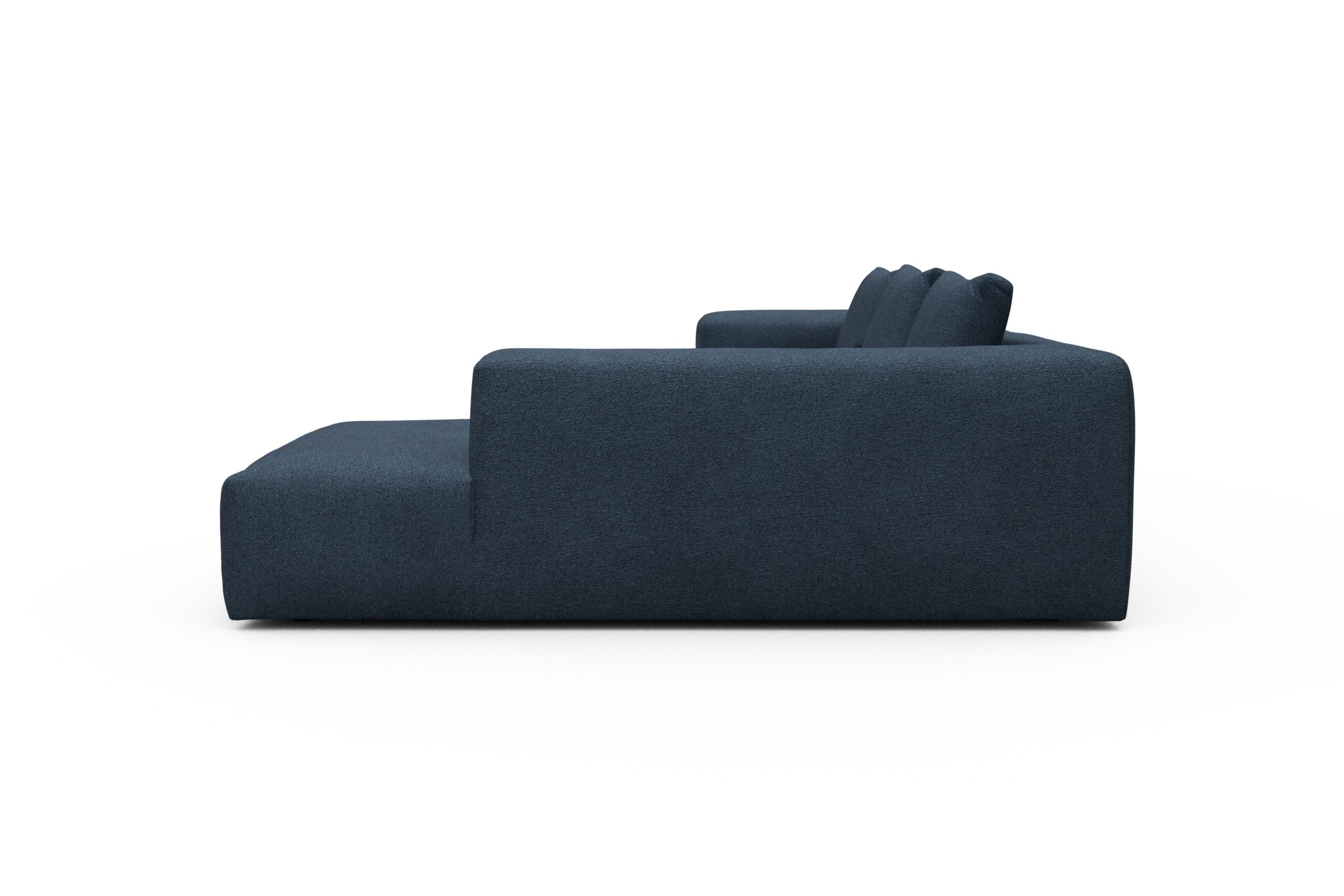 Ecksofa Fred Relax-Ecke rechts mit 2,5-Sitzer Boucle-Blue