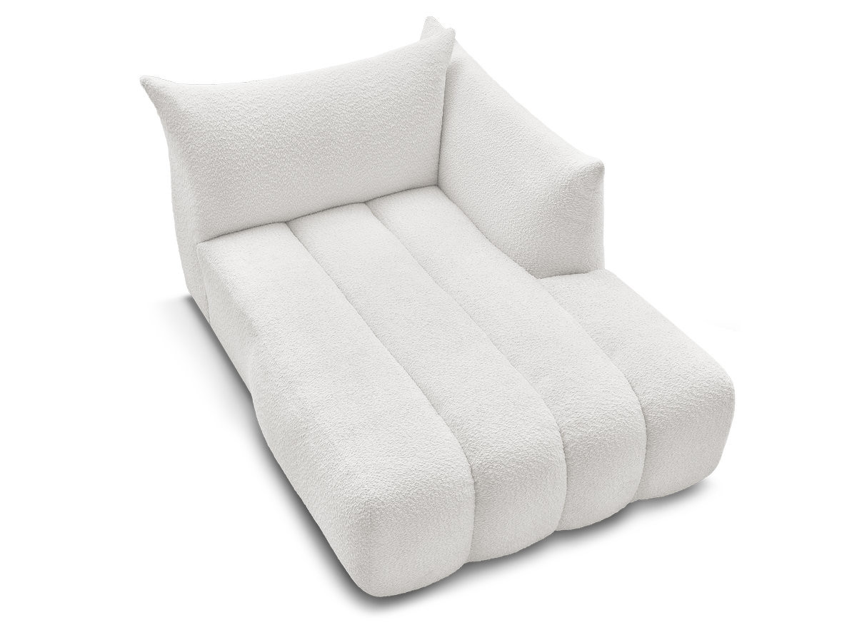 Bobochic Azra Méridienne-Modul Bouclé-Stoff Weiß Ecke rechts