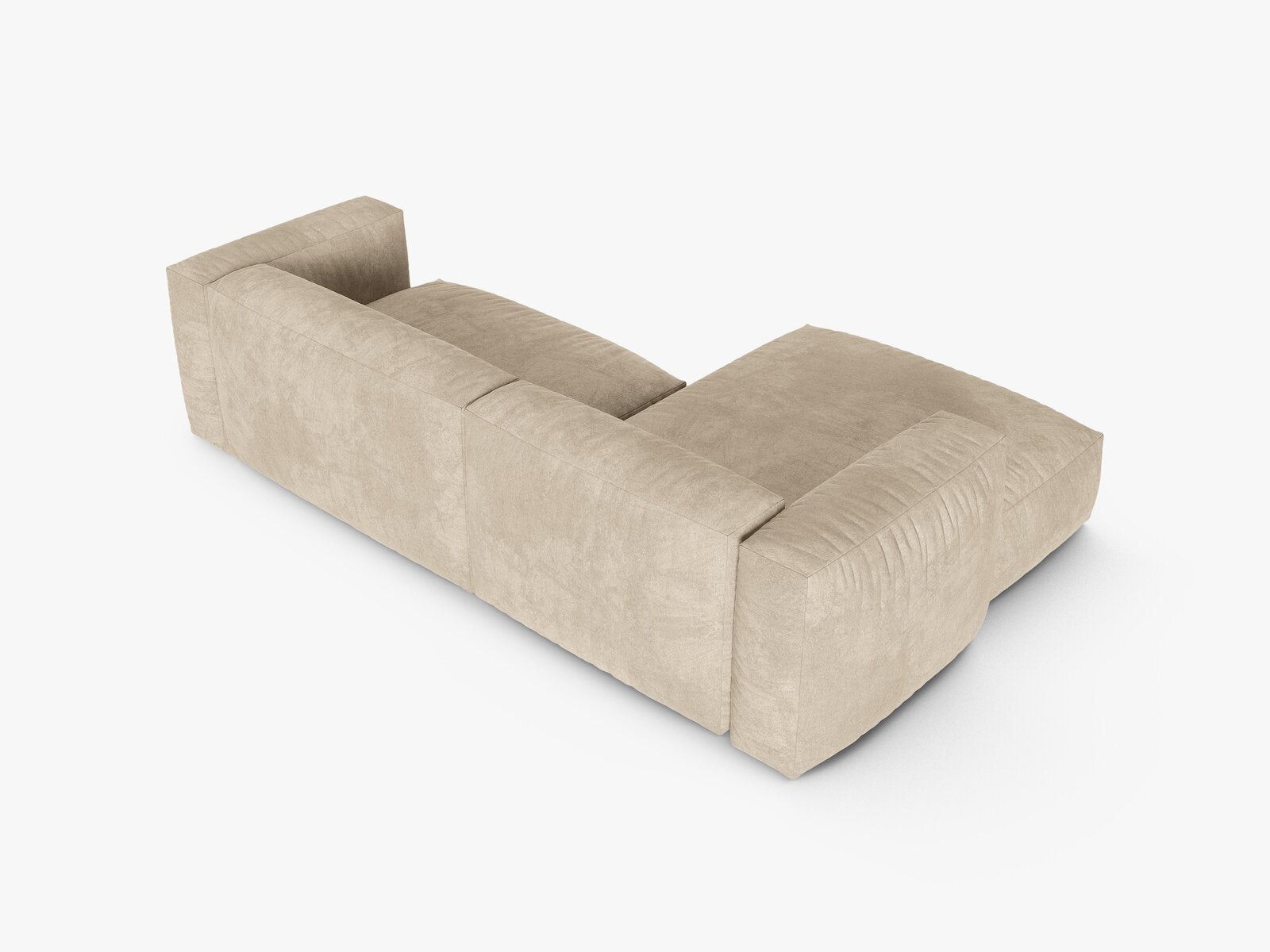 Micadoni Ecksofa Martina 2-Sitzer 90cm Sitztiefe Links Samt Vogue Helles Beige