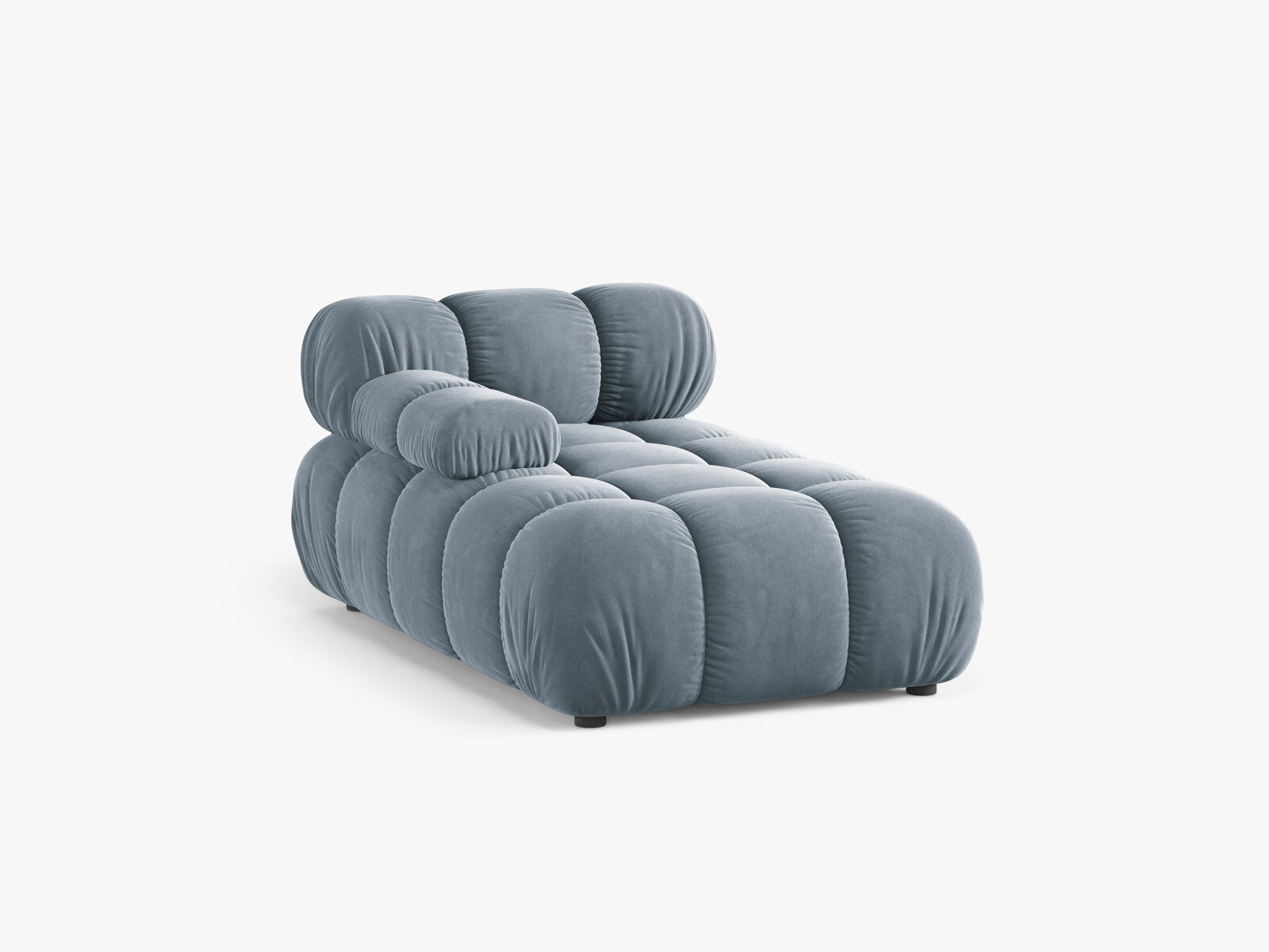 Micadoni Recamiere Bellis Links Samt Bluvel Hellblau