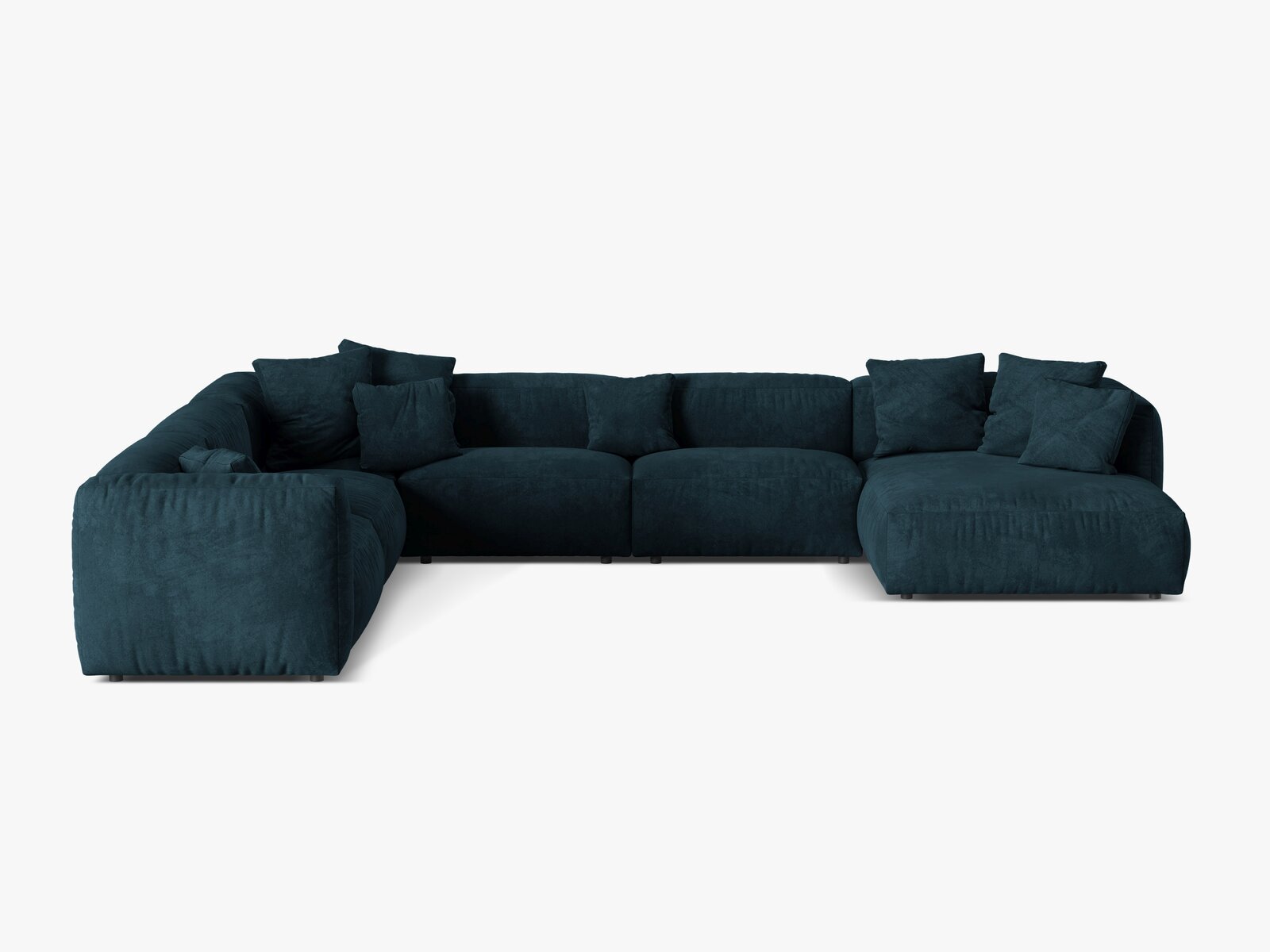Micadoni modulares Ecksofa XL Martina 6-Sitzer Links Samt Vogue Dunkel Petrol