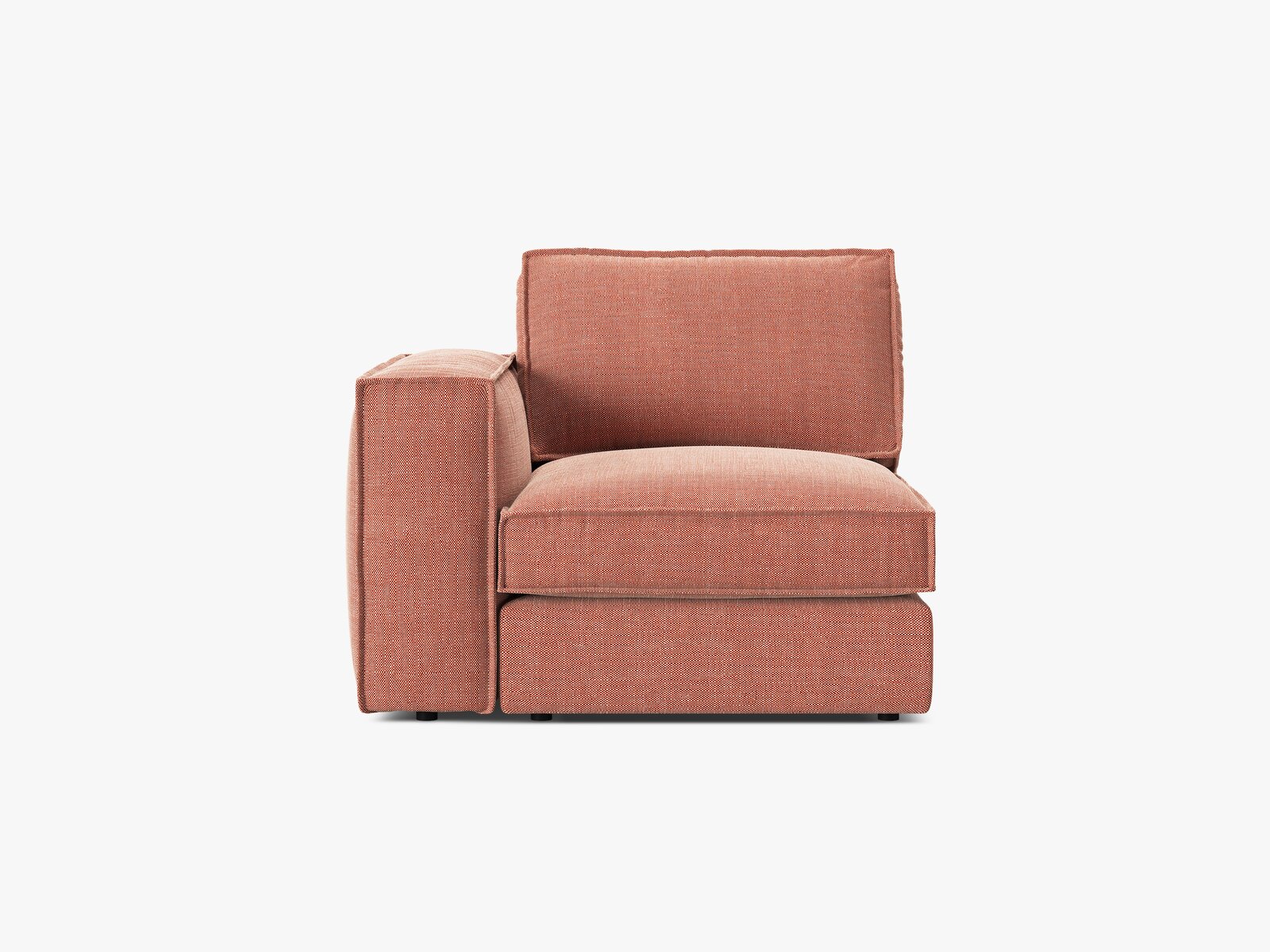 Micadoni Eckmodul mit Armlehne Pola Links Strukturierter Stoff Babel Rot