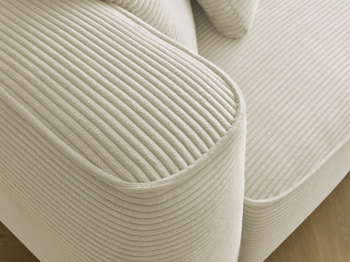 Bobochic Leopold Sofa 3-Sitzer Cordsamt Beige Armlehne links