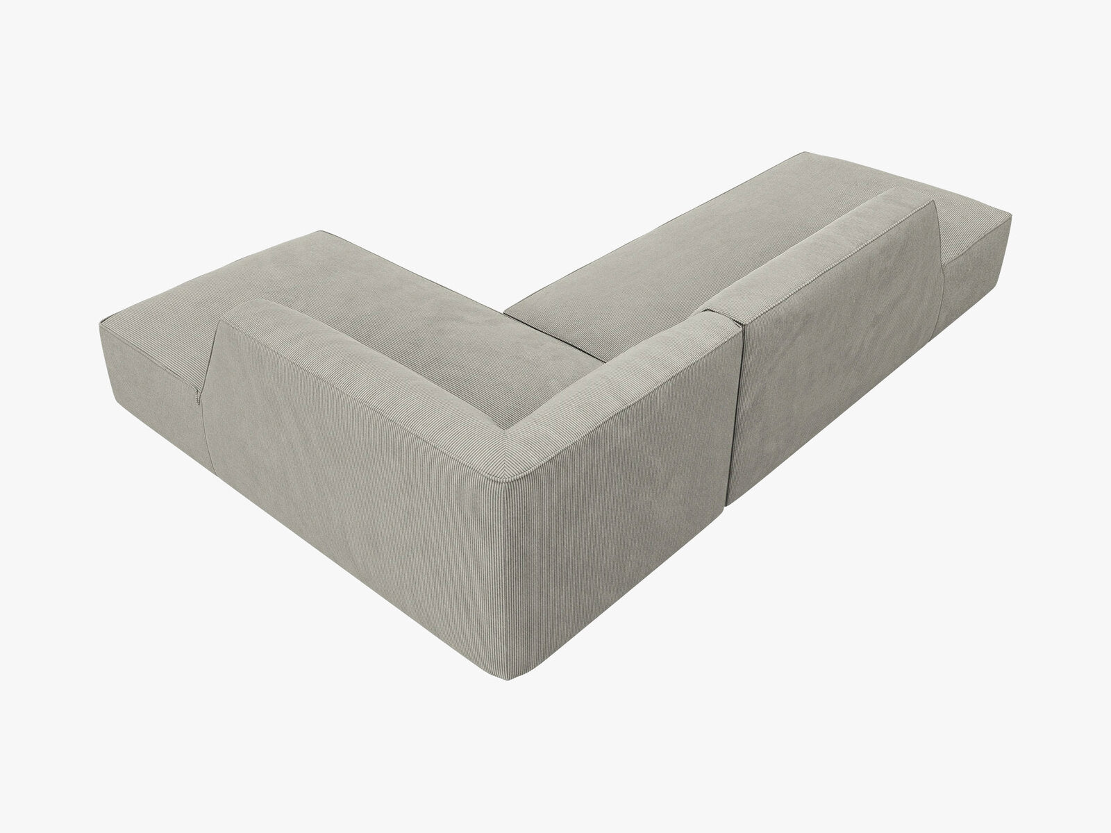 Micadoni Ecksofa Ruby 4-Sitzer Rechts Kord Scala Hellgrau