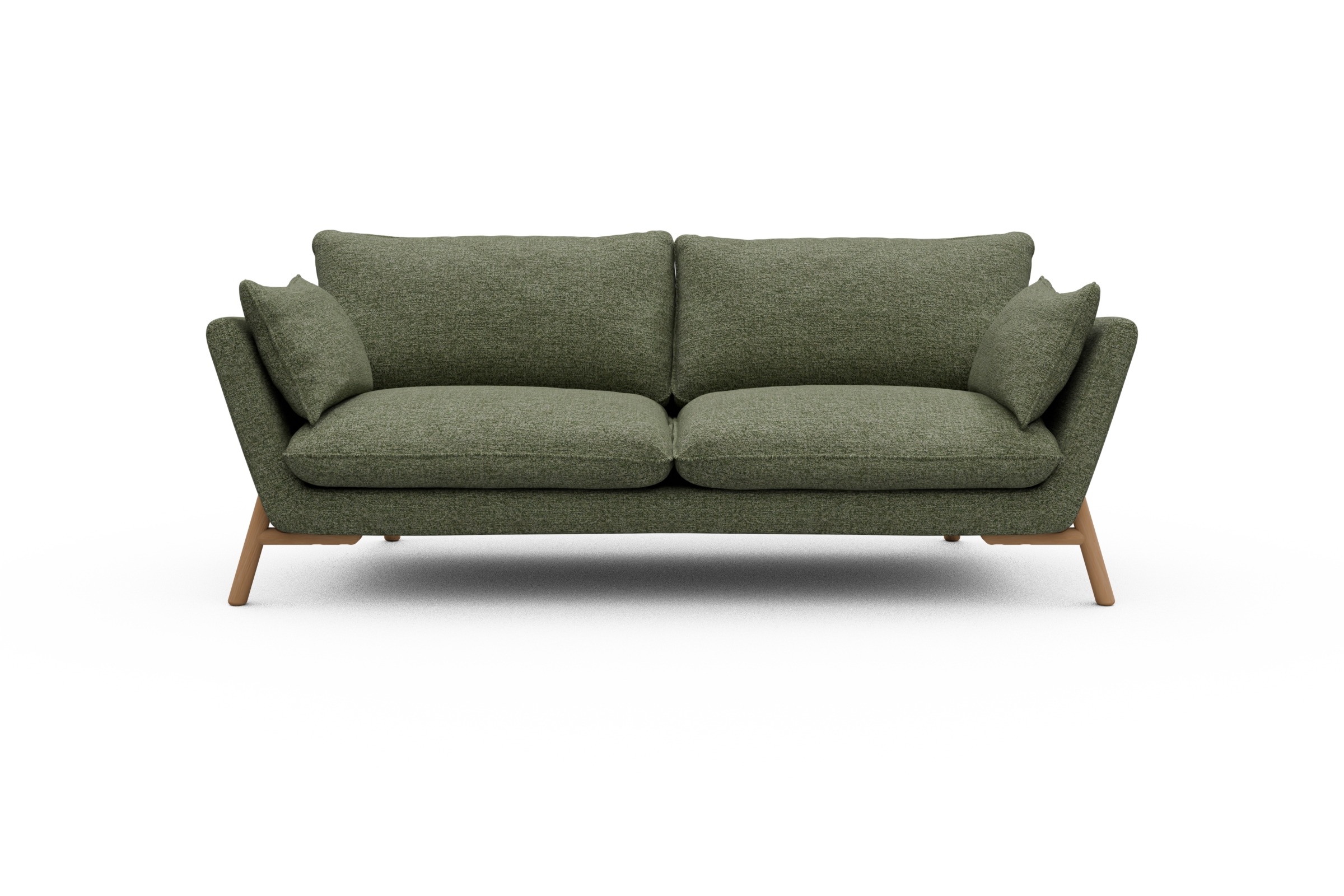 Skandi Home Sofa Emil 3-Sitzer Beinfarbe Eiche Natur Carreno-Vivid-Green moebelfaktor