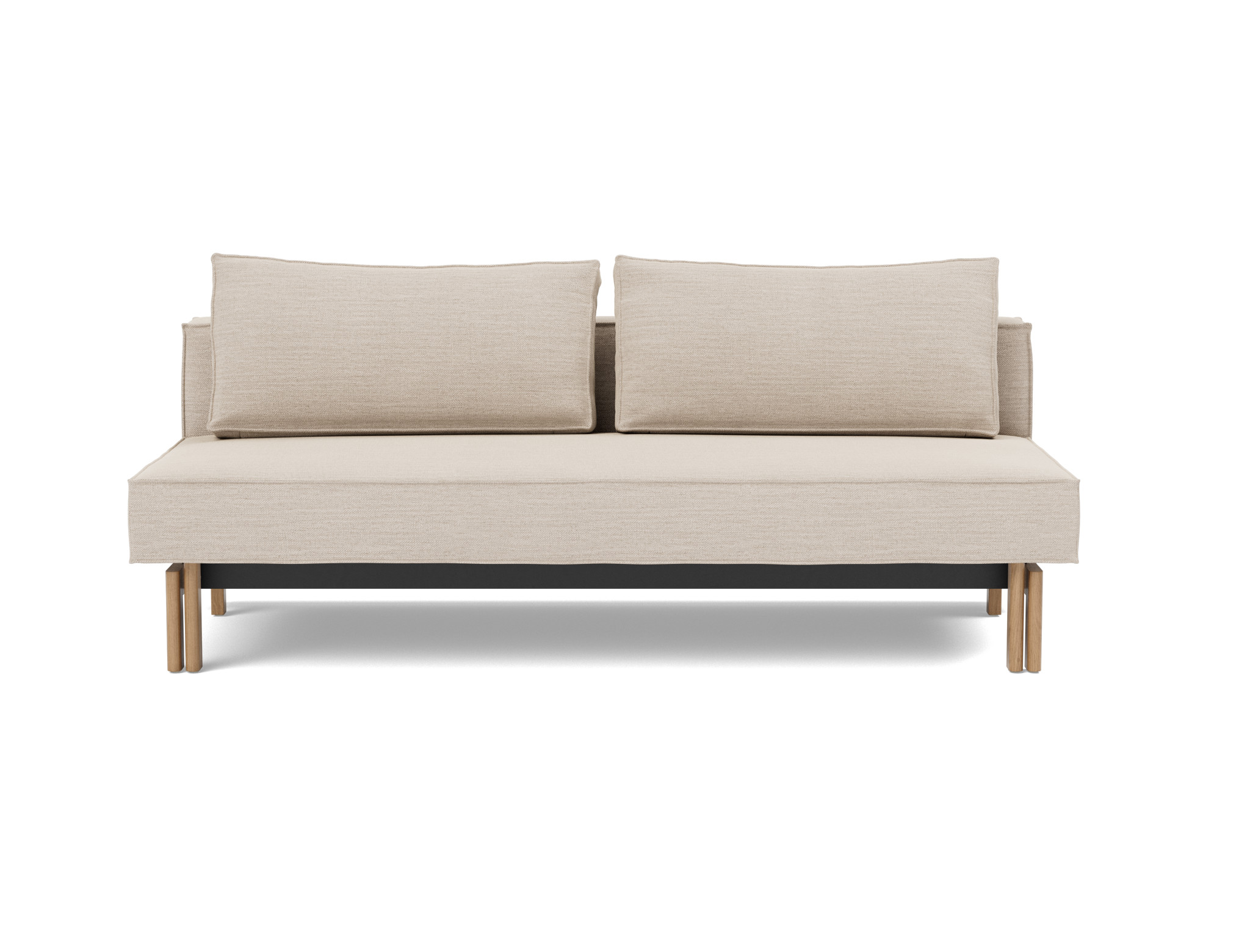 Schlafsofa Sly Webstoff Blida 612-Sand-Grey Beine Eiche