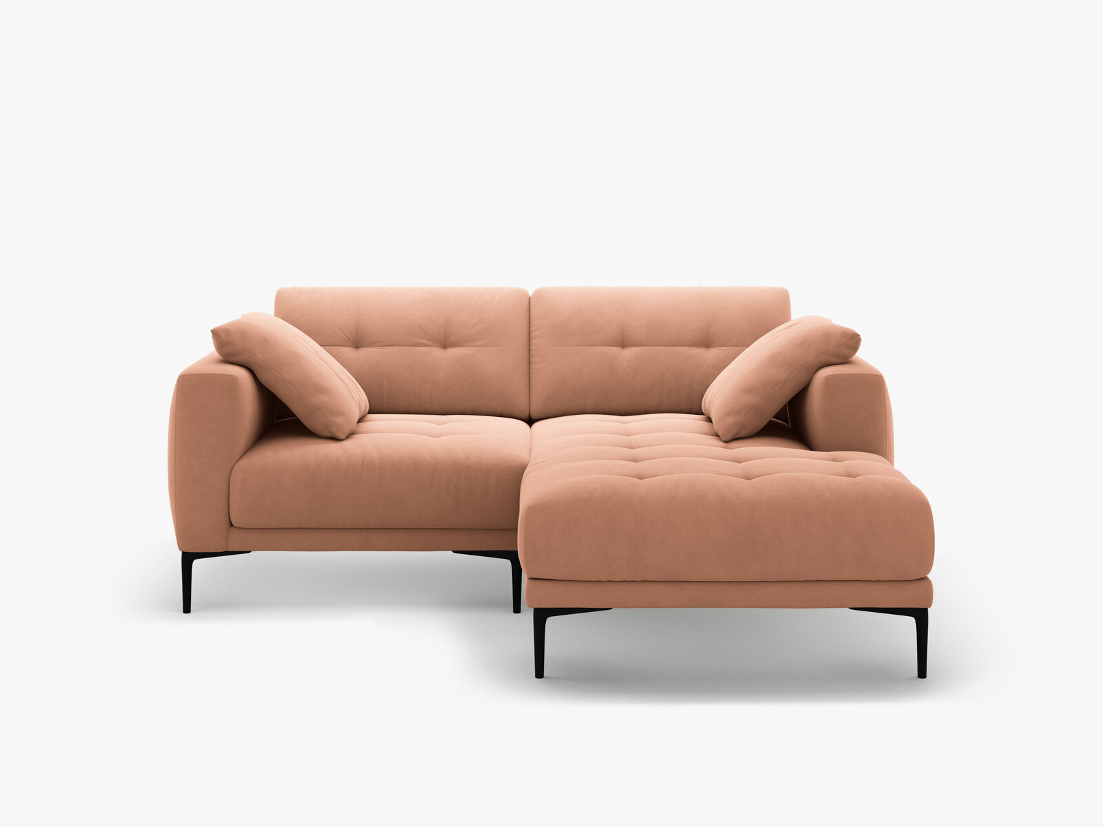 Micadoni Ecksofa Bemy 2-Sitzer Rechts Samt Rosa