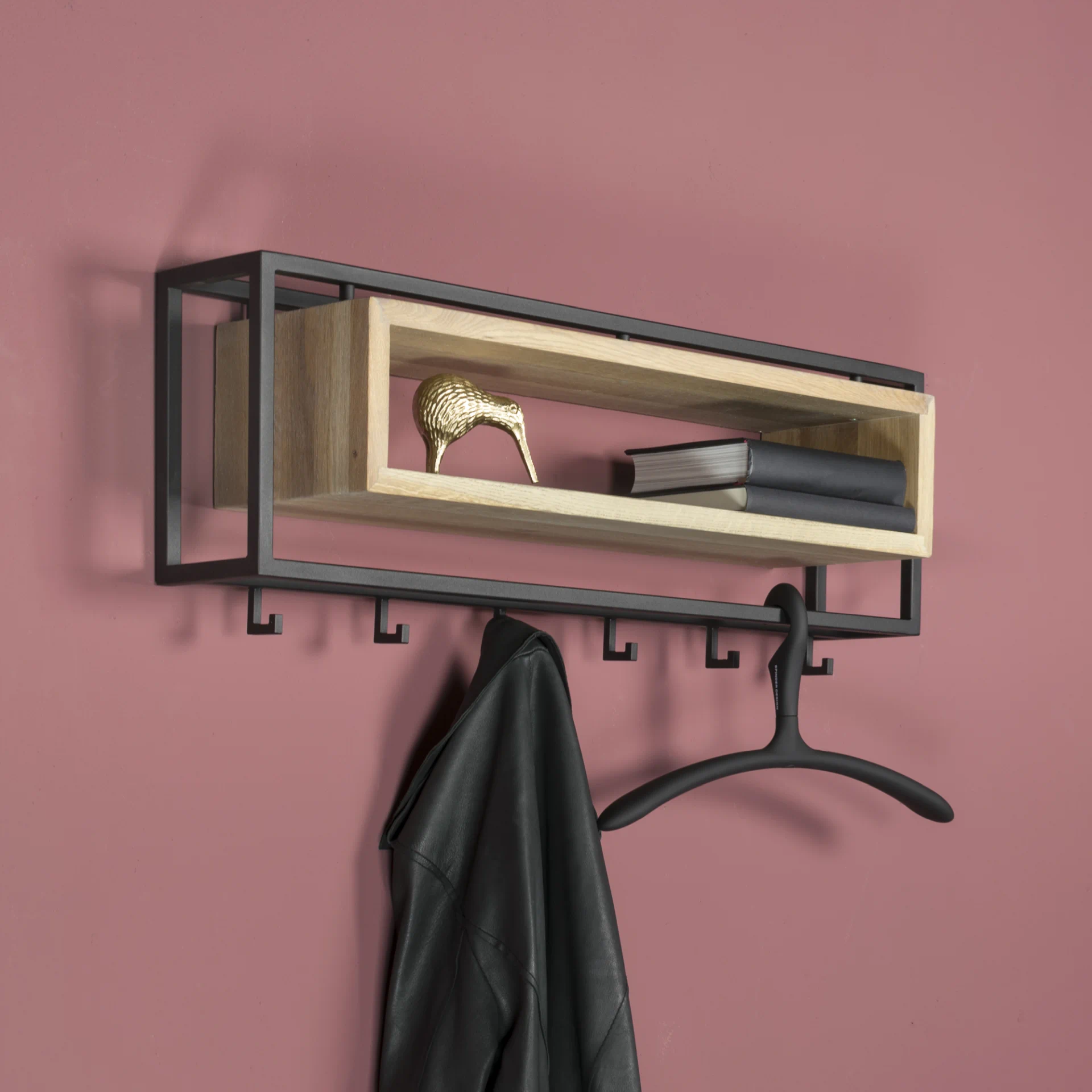 Spinder Design SCHOOL 80 Wandgarderobe - Schwarz / Eiche