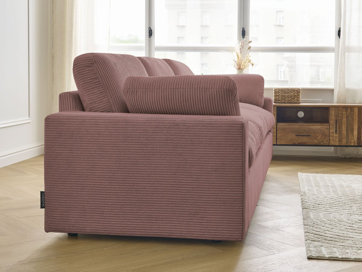 Bobochic Belair Sofa 4-Sitzer Cordsamt Rosa