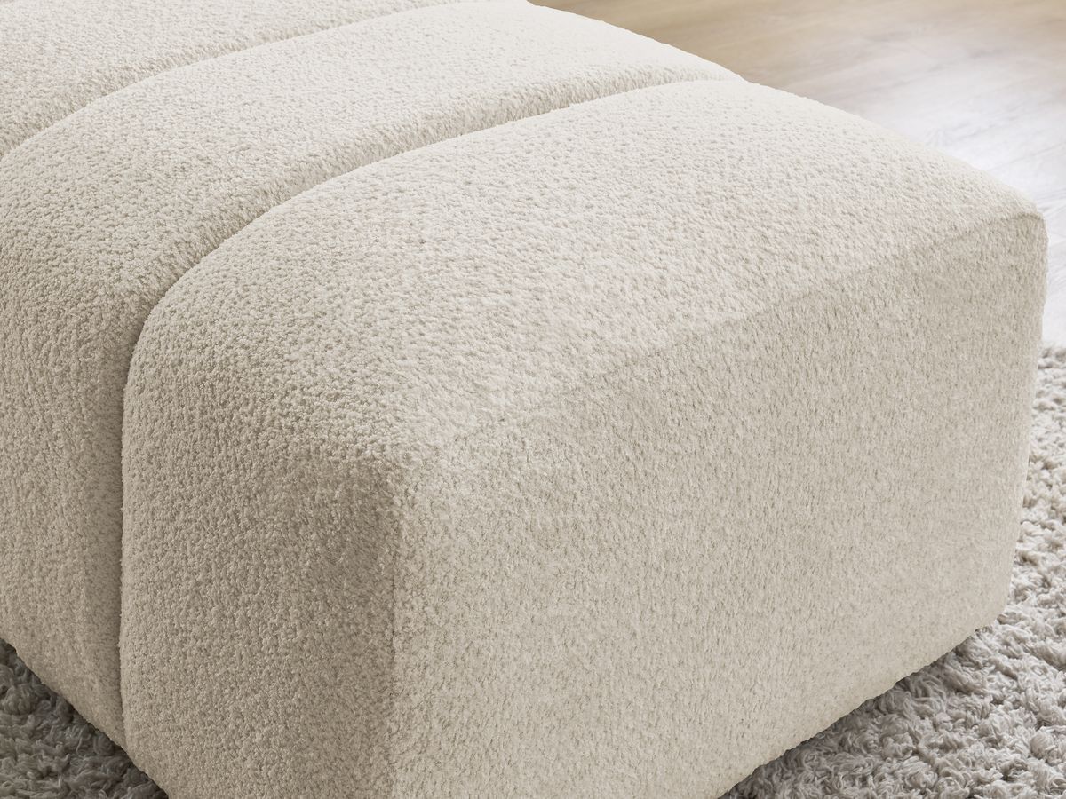 Bobochic Annecy Pouf Bouclé-Stoff Beige