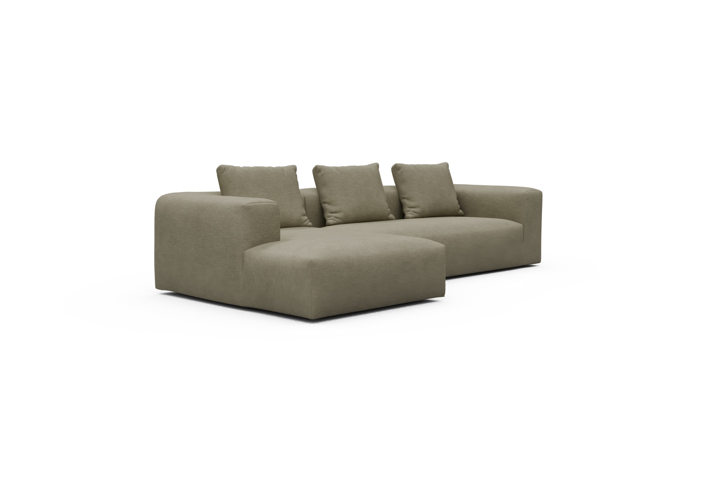Ecksofa Fred Chaiselongue links mit 2,5-Sitzer Vivus-Dusty-Sand