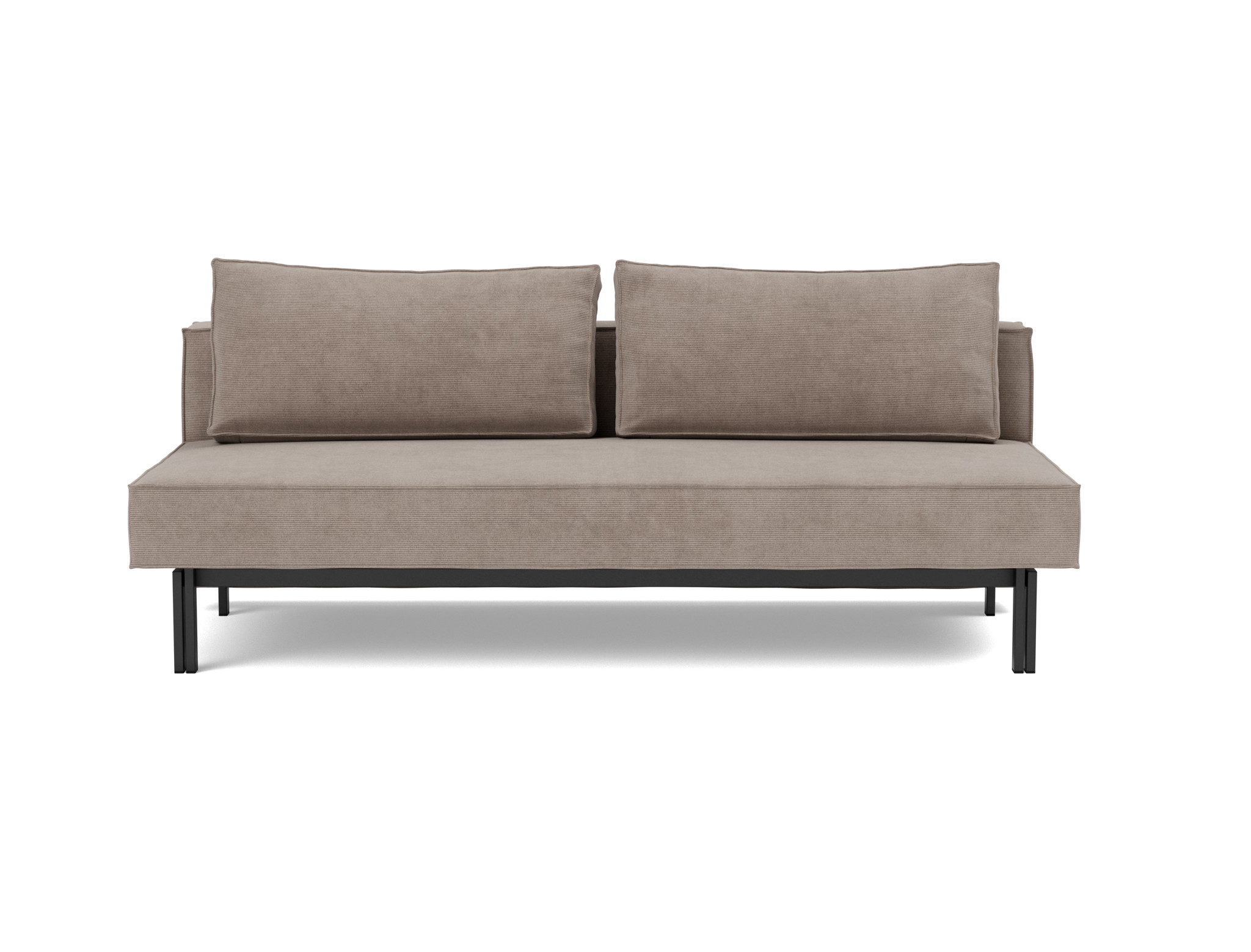 Schlafsofa Sly Kord Cordufine 318-Beige Beine Schwarzes Metall