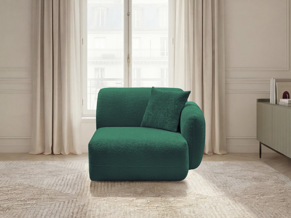 Bobochic Anda Sofamodul 1-Sitzer 104 × 103 cm Chenille Dunkelgrün Ecke rechts