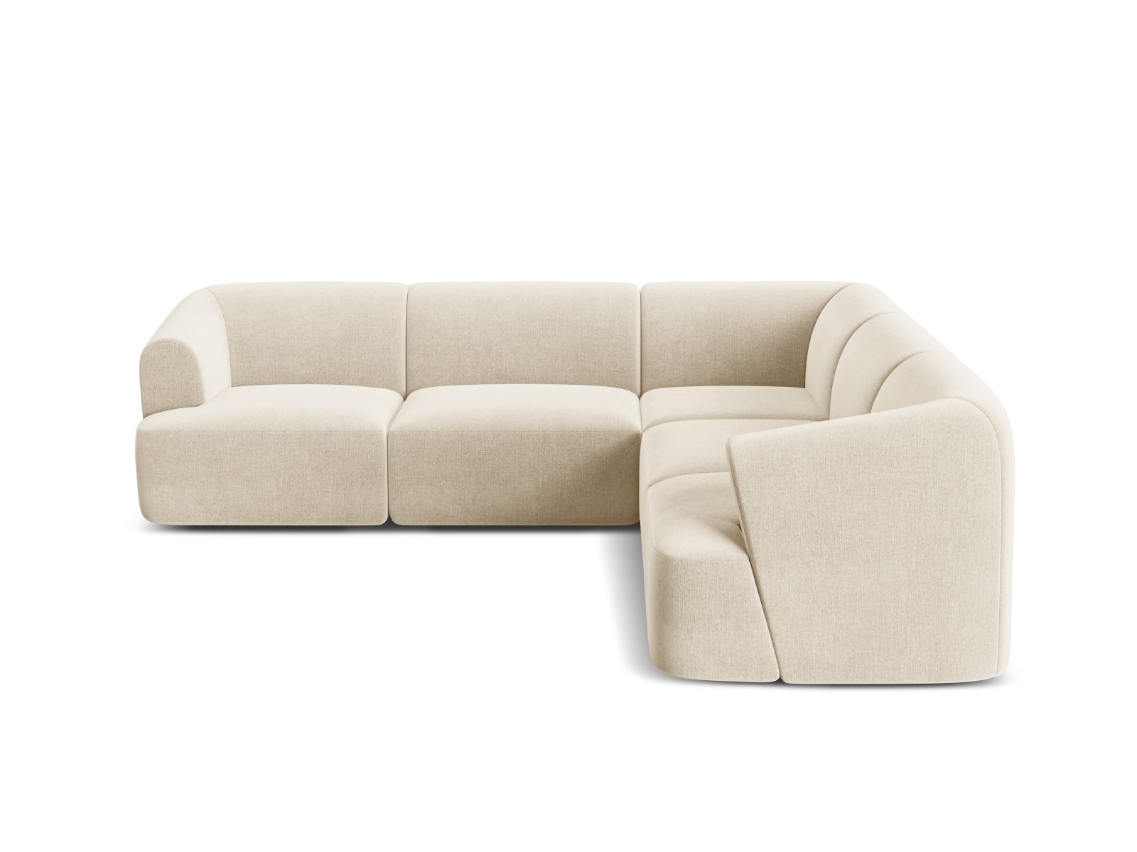 Cosmopolitan Design Symmetrisches Ecksofa Campi 6-Sitzer Samt Vogue Helles Beige