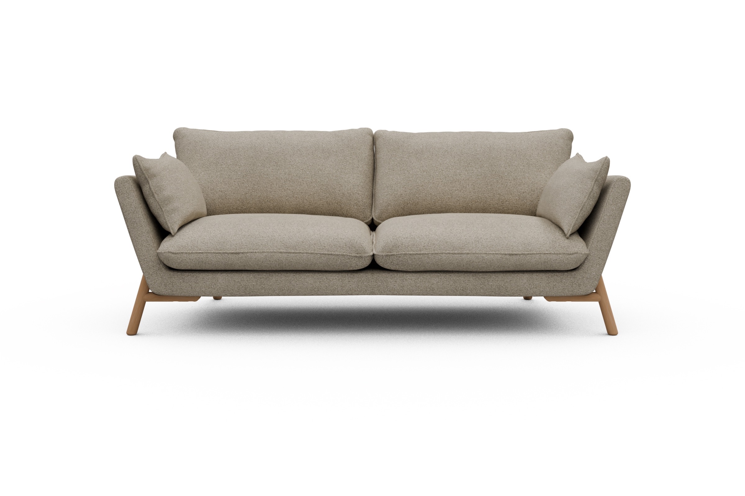 Skandi Home Sofa Emil 3-Sitzer Beinfarbe Eiche Natur Boucle-Beige moebelfaktor