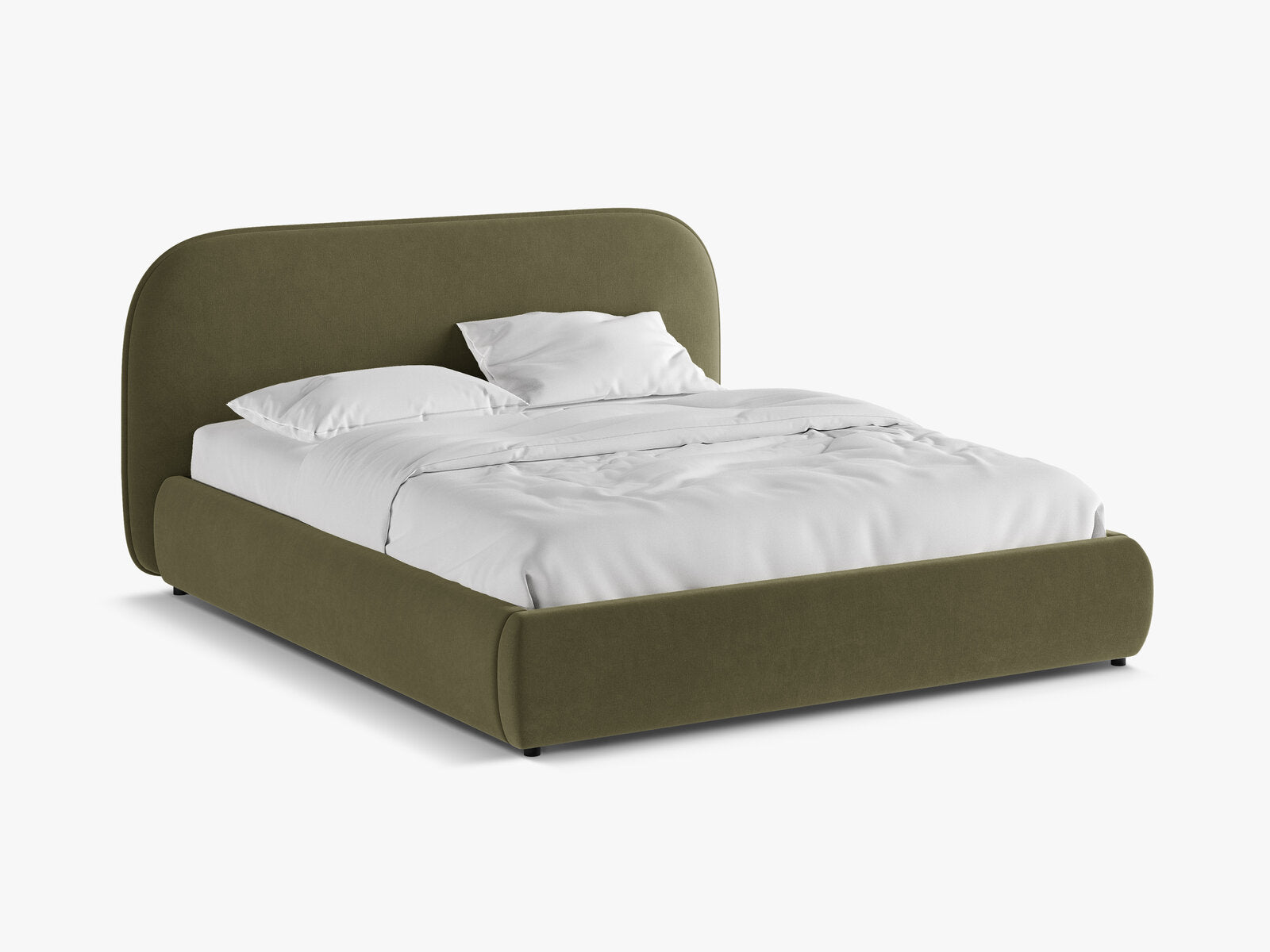 Micadoni Murada Ablagebett mit Kopfteil Samt Salvador Grün 140x200