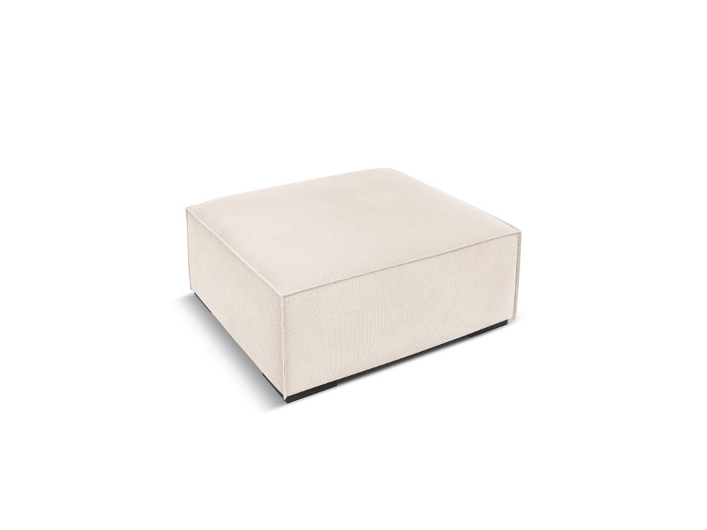 Cosmopolitan Design Pouf Turin Strukturierter Stoff Rosario Helles Beige
