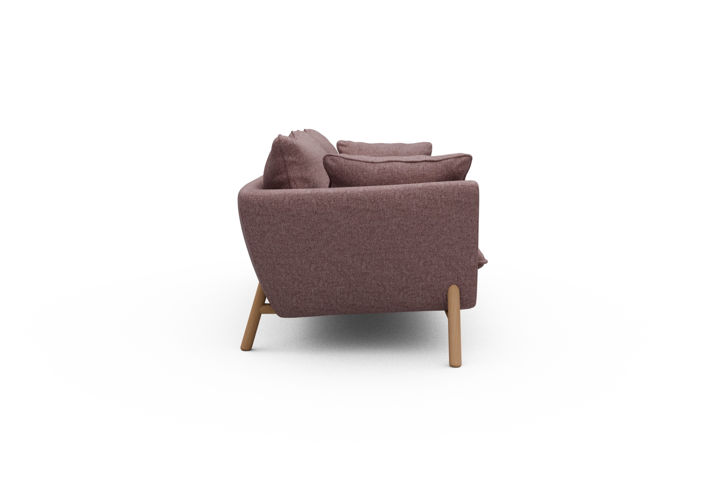 Sofa Emil PREMIUM 3-Sitzer Beinfarbe Eiche Natur Sama-Flamingo