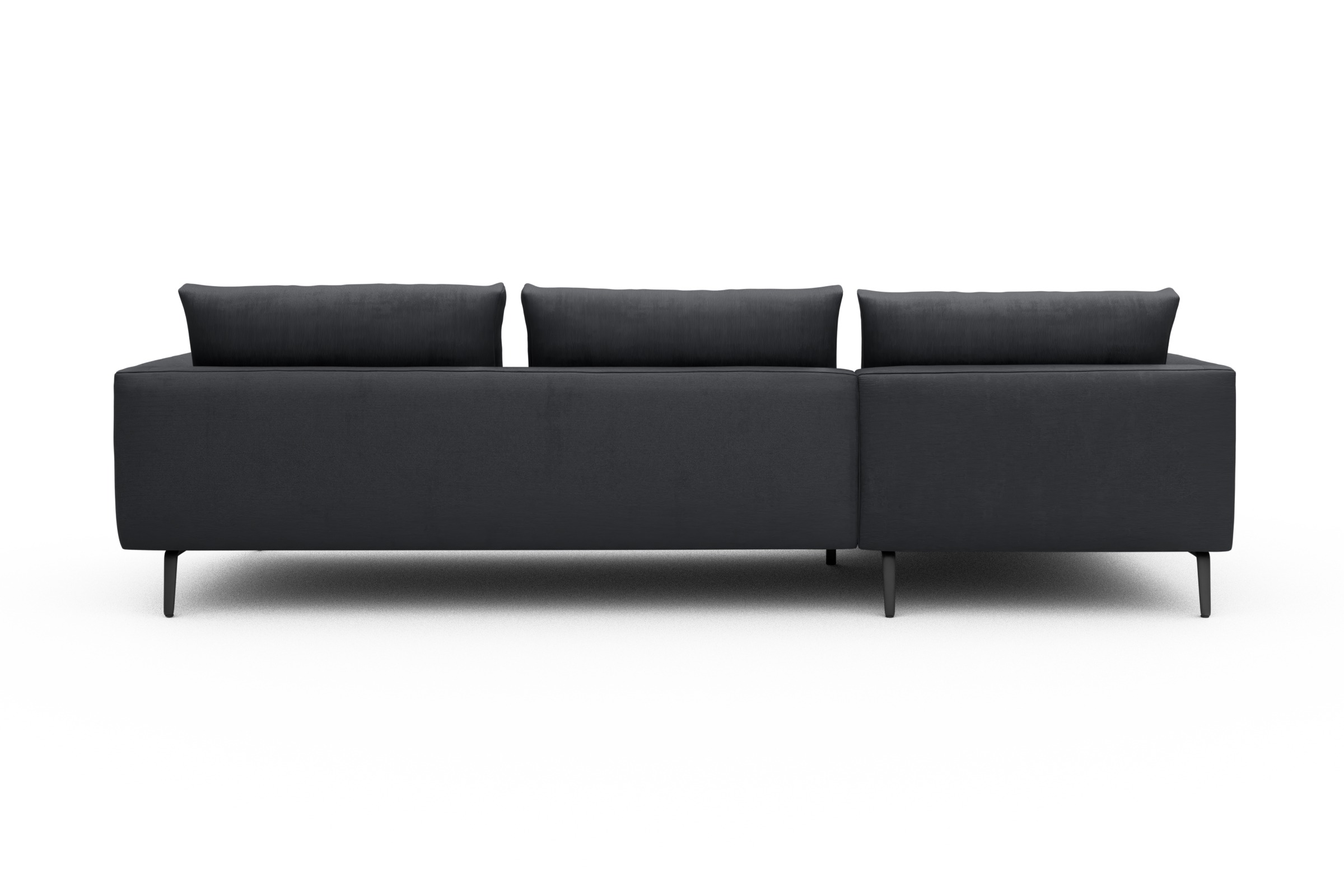Ecksofa Karl Chaiselongue links mit 2,5-Sitzer Cordufine-Slate-Grey