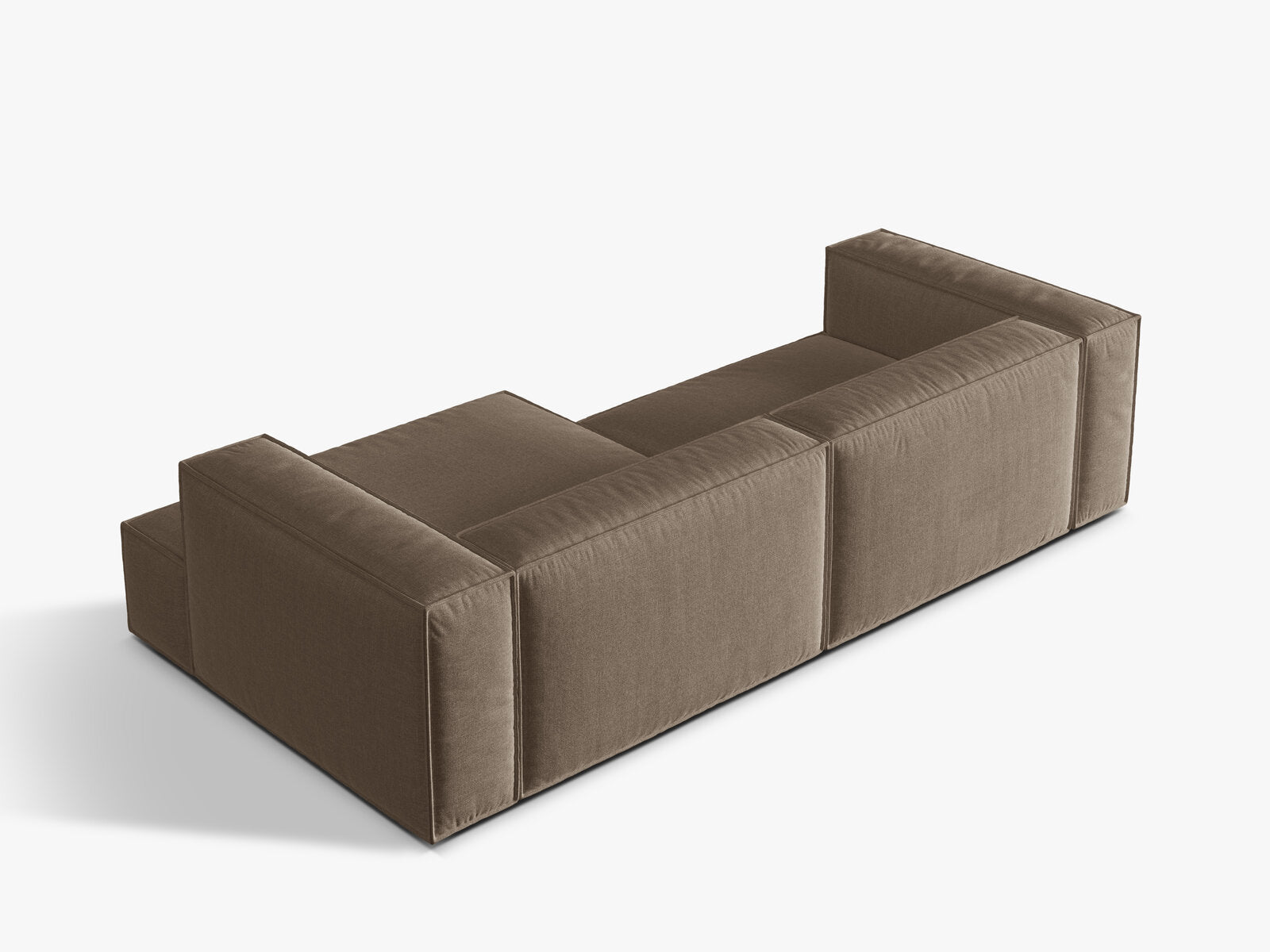 Micadoni Ecksofa Nuria 4-Sitzer Rechts Strukturierter Stoff Cappuccino