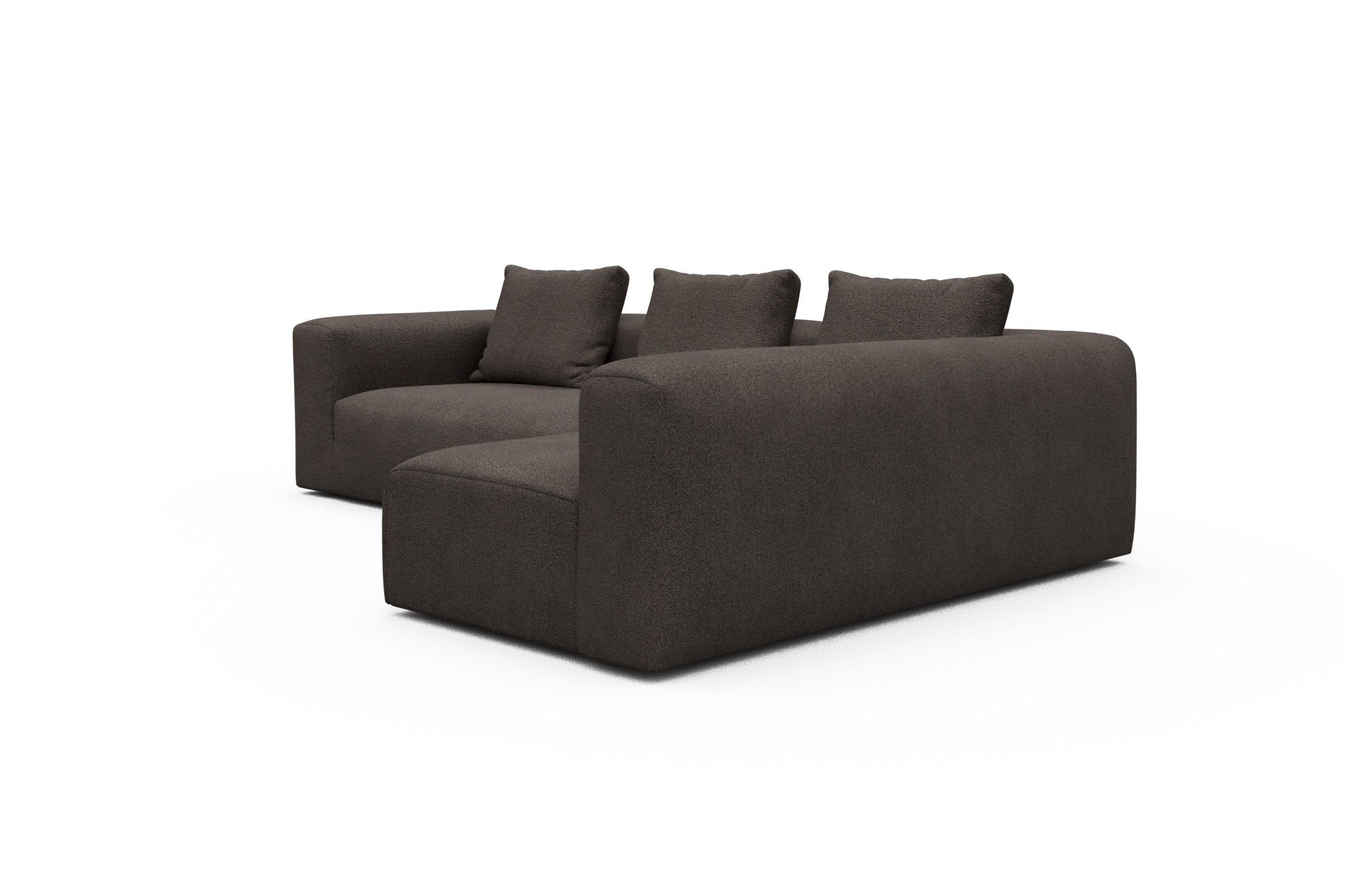Ecksofa Fred 2x 2,5-Sitzer rechts offen Boucle-Taupe