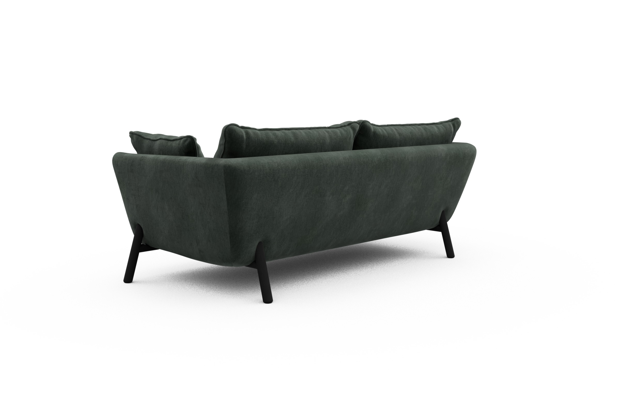 Sofa Emil PREMIUM 2-Sitzer Beinfarbe Eiche Schwarz Smooth-Laurel-Green