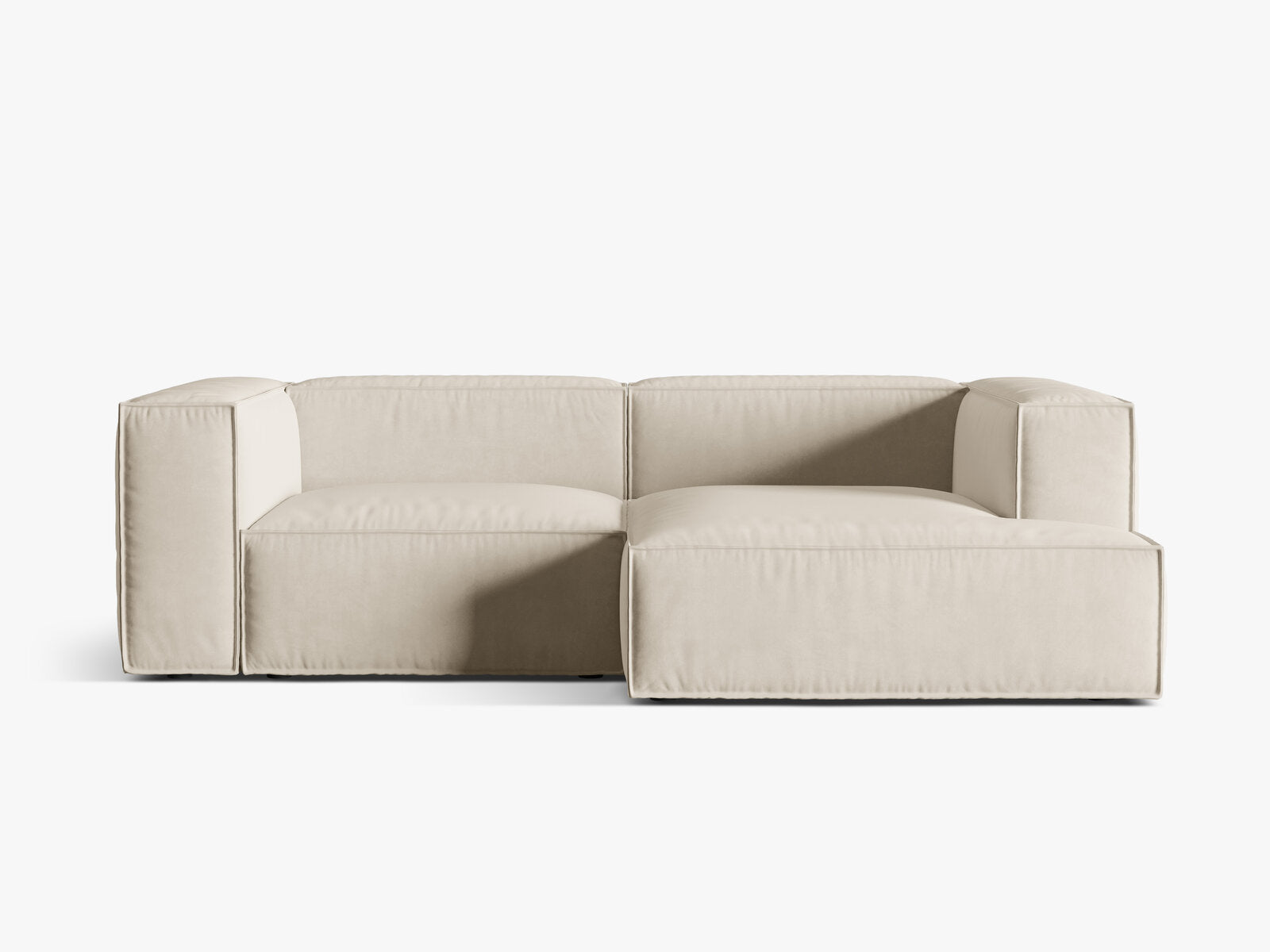 Micadoni Ecksofa Nuria 3-Sitzer Rechts Samt Beige
