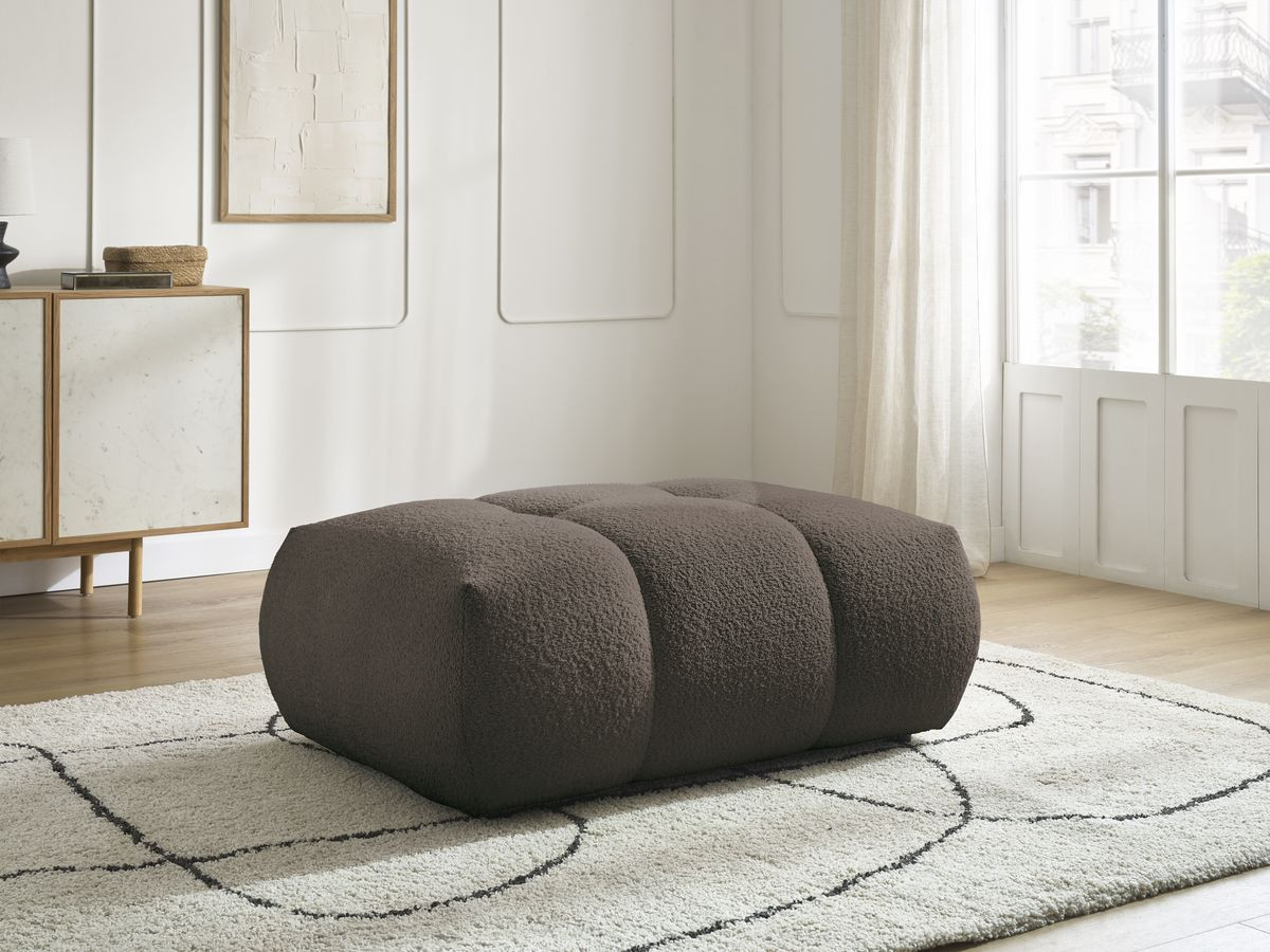 Bobochic Fuji Pouf Bouclé-Stoff Braun