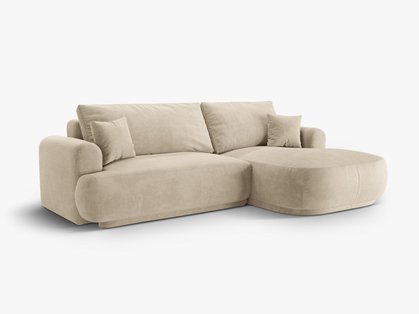 Micadoni Ella Ecksofa 5-Sitzer mit Schlaffunktion Rechts Samt Vogue Helles Beige