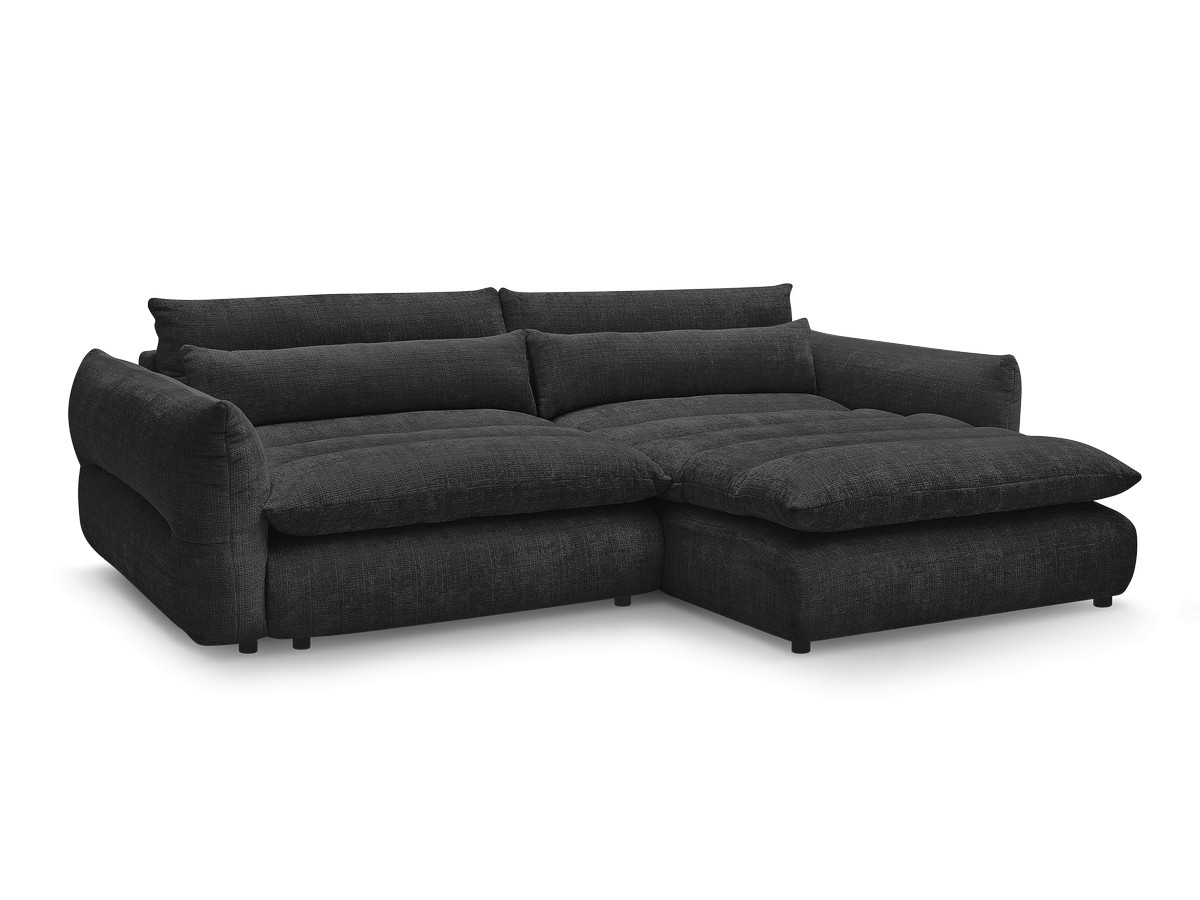 Bobochic Neil Ecksofa Strukturstoff Schwarz Ecke rechts