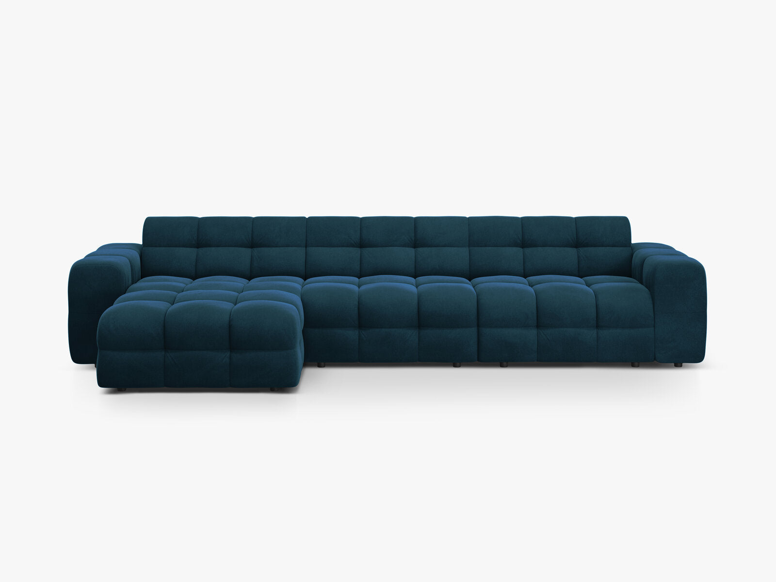 Micadoni Ecksofa Kendal 5-Sitzer Links Samt Magic Velvet Marineblau