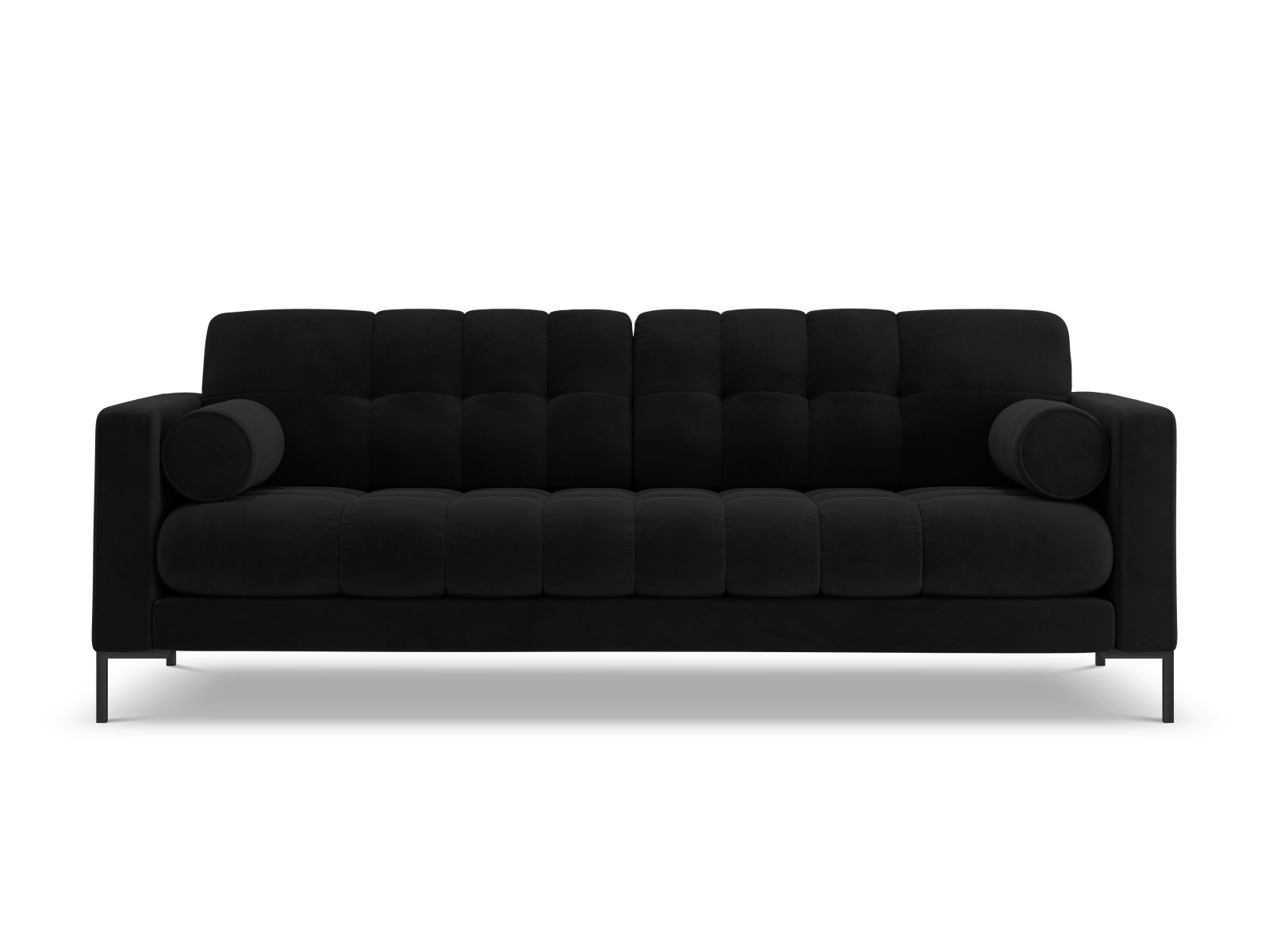 Cosmopolitan Design Sofa Bali 4-Sitzer Samt Bluvel Schwarz Beine Schwarzes Metall