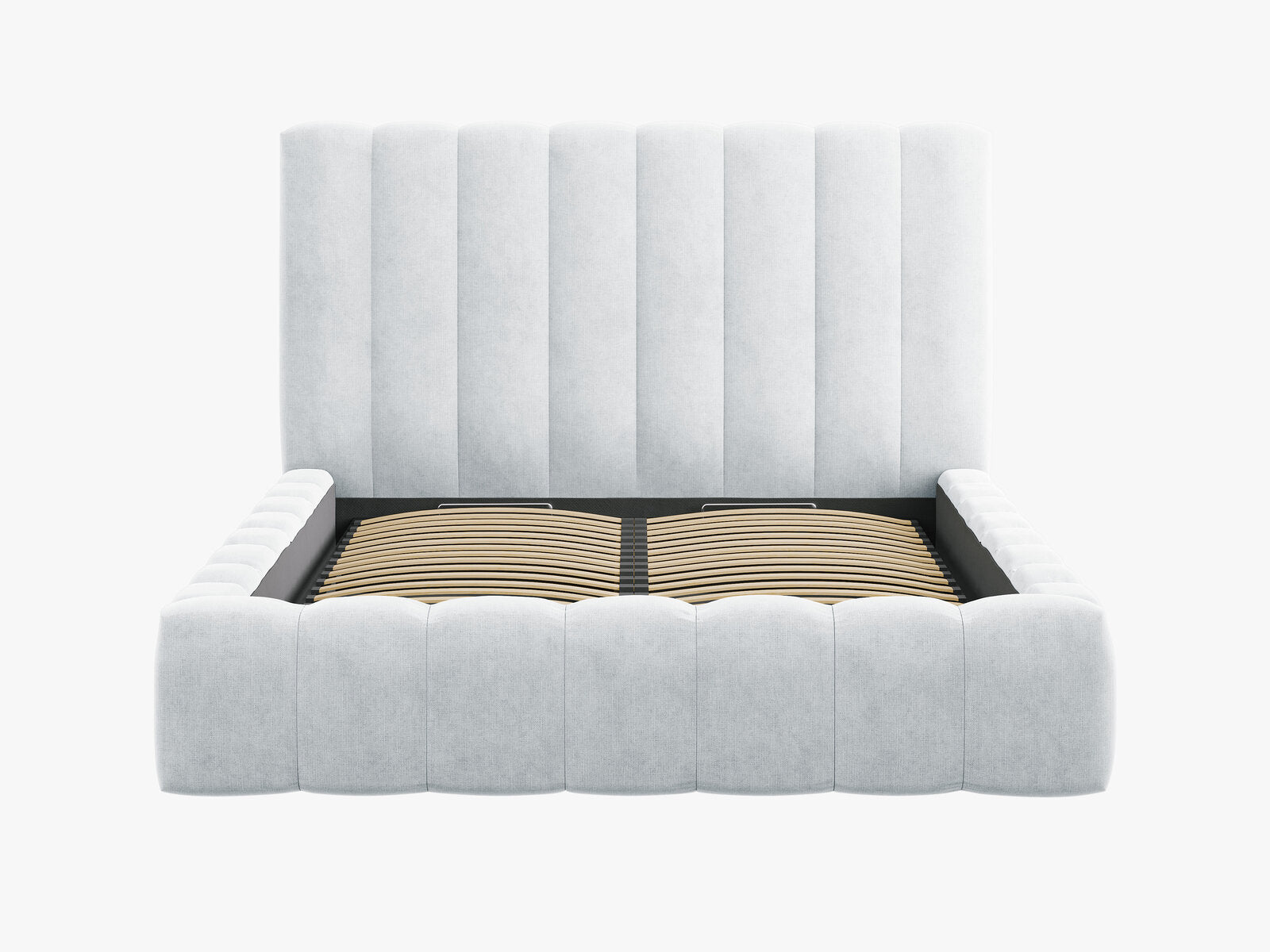 Micadoni Bett Kelp Strukturierter Stoff Moly Hellgrau