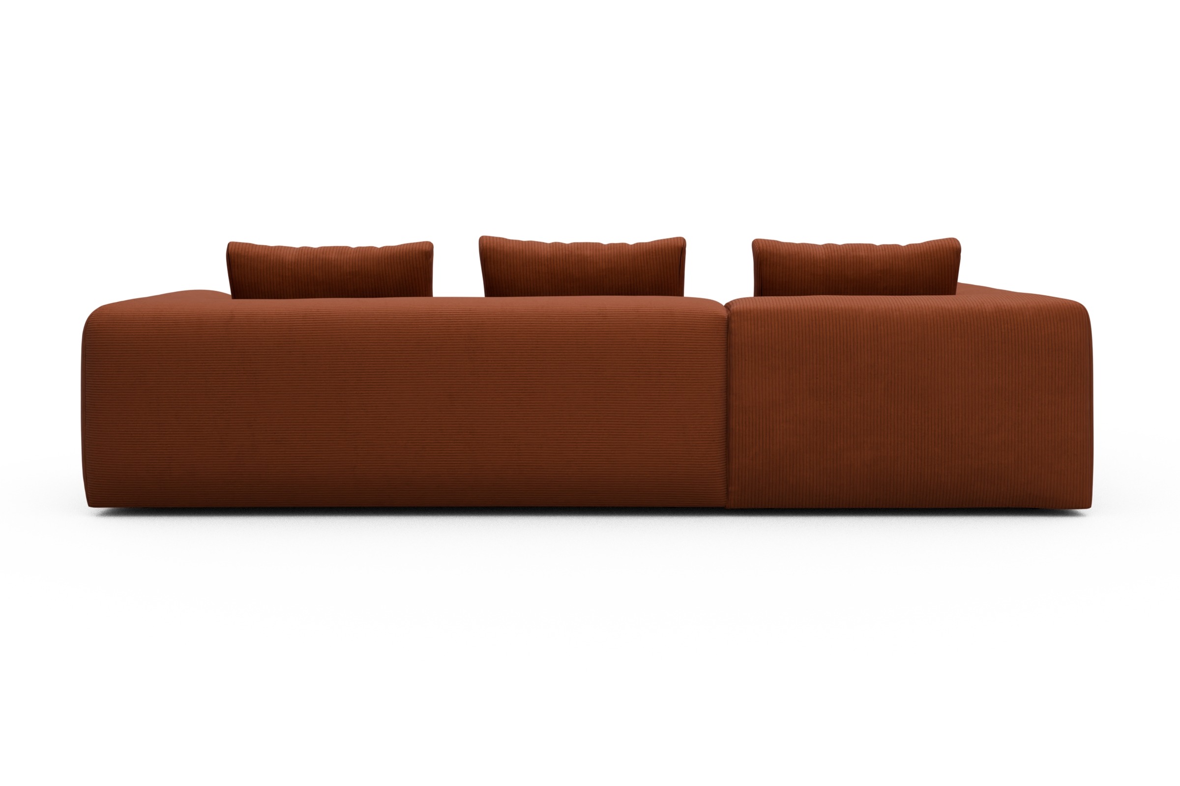 Ecksofa Fred Relax-Ecke links mit 2,5-Sitzer Corduroy-Burnt-Orange