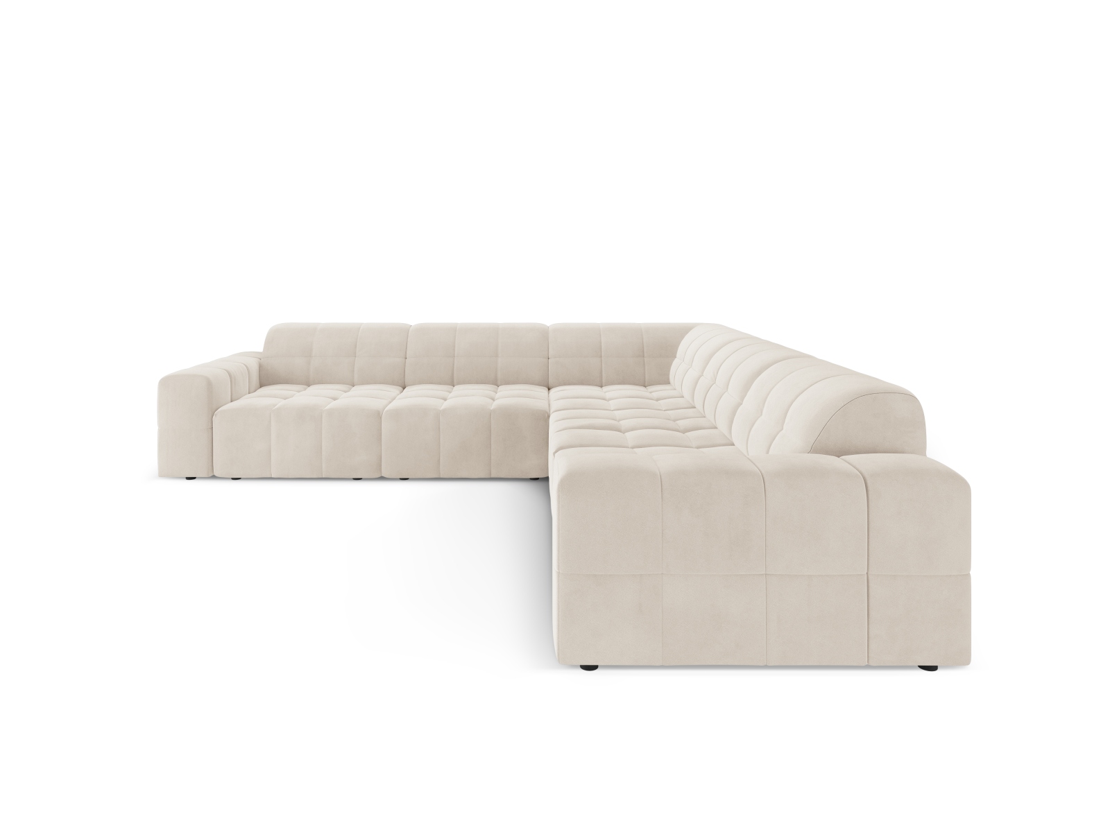 Cosmopolitan Design Symmetrisches Ecksofa Chicago 4-Sitzer Samt Bluvel Helles Beige