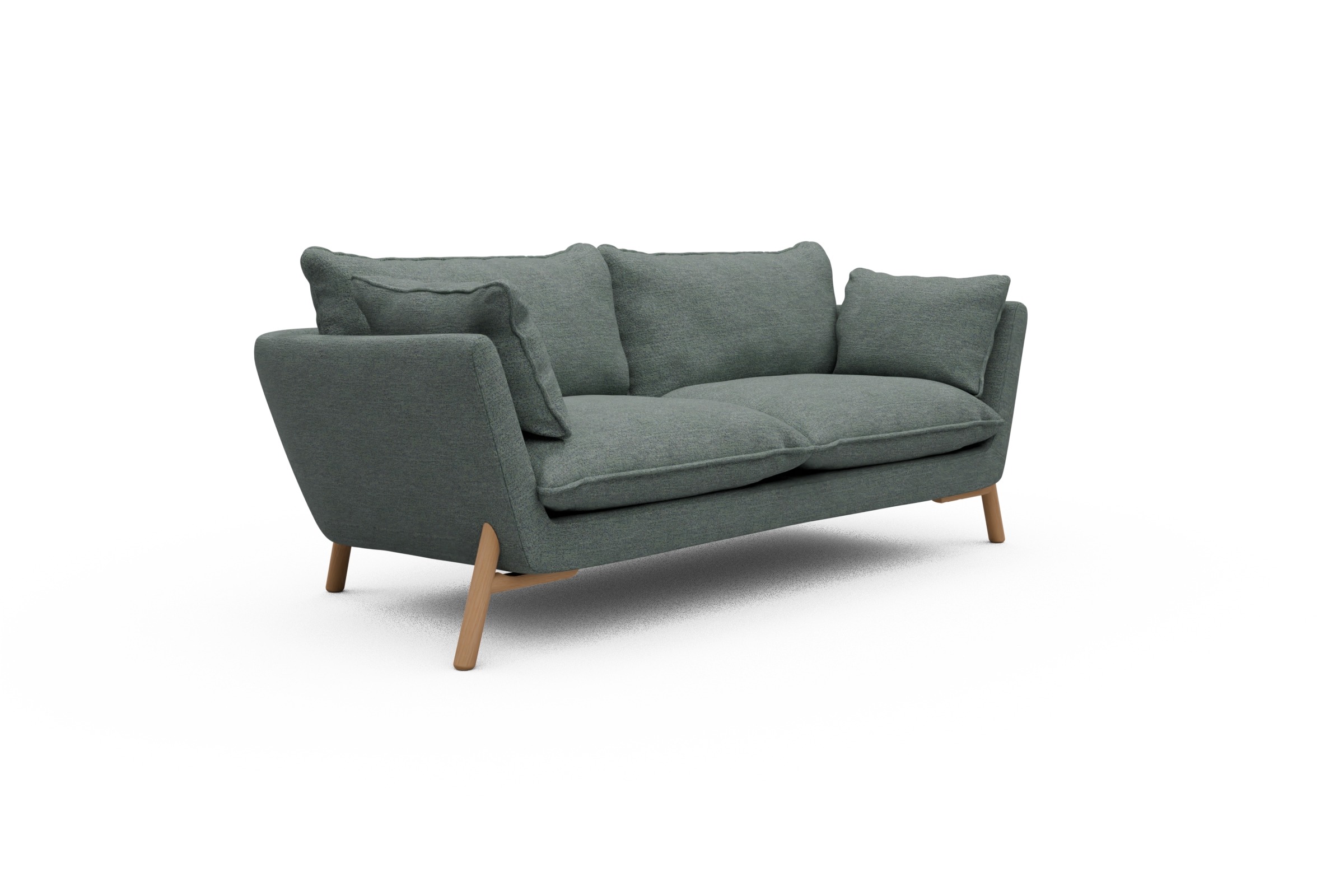 Sofa Emil PREMIUM 2-Sitzer Beinfarbe Eiche Natur Carreno-Ice-Blue