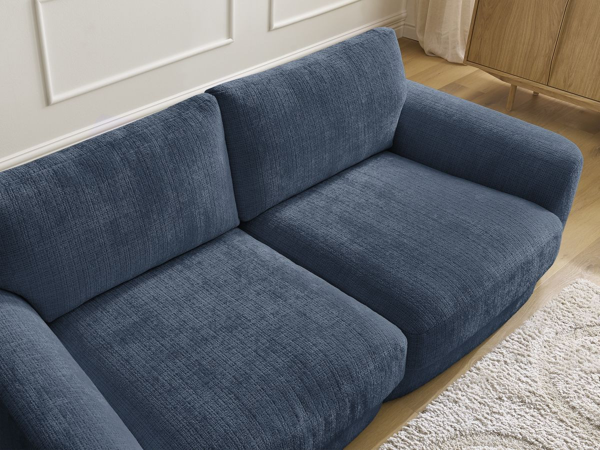 Bobochic Leonore Sofa 3-Sitzer Strukturstoff Dunkelblau