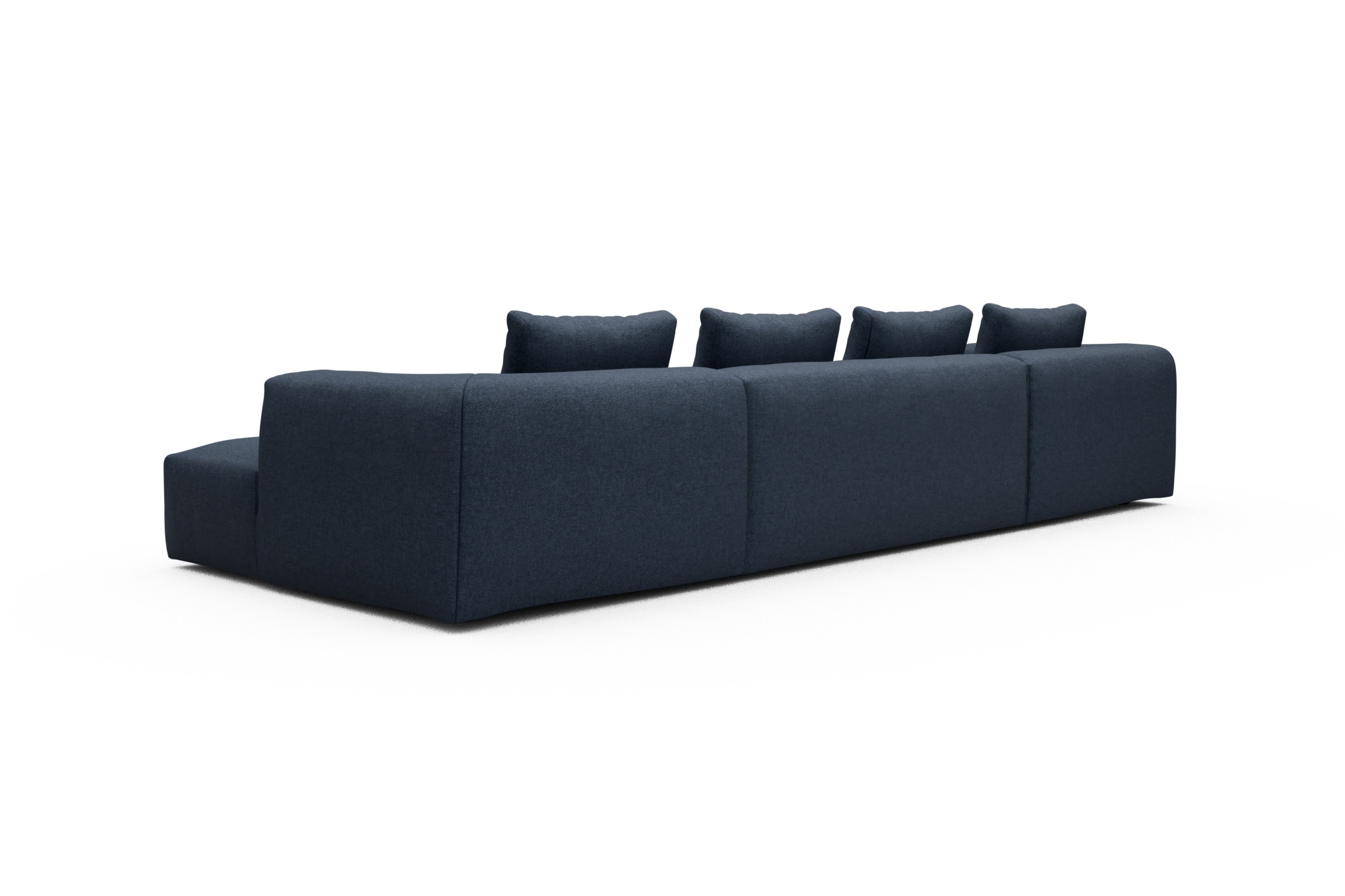Wohnlandschaft Fred mit 2-Sitzer und Chaiselongue beidseitig Sama-Deep-Blue