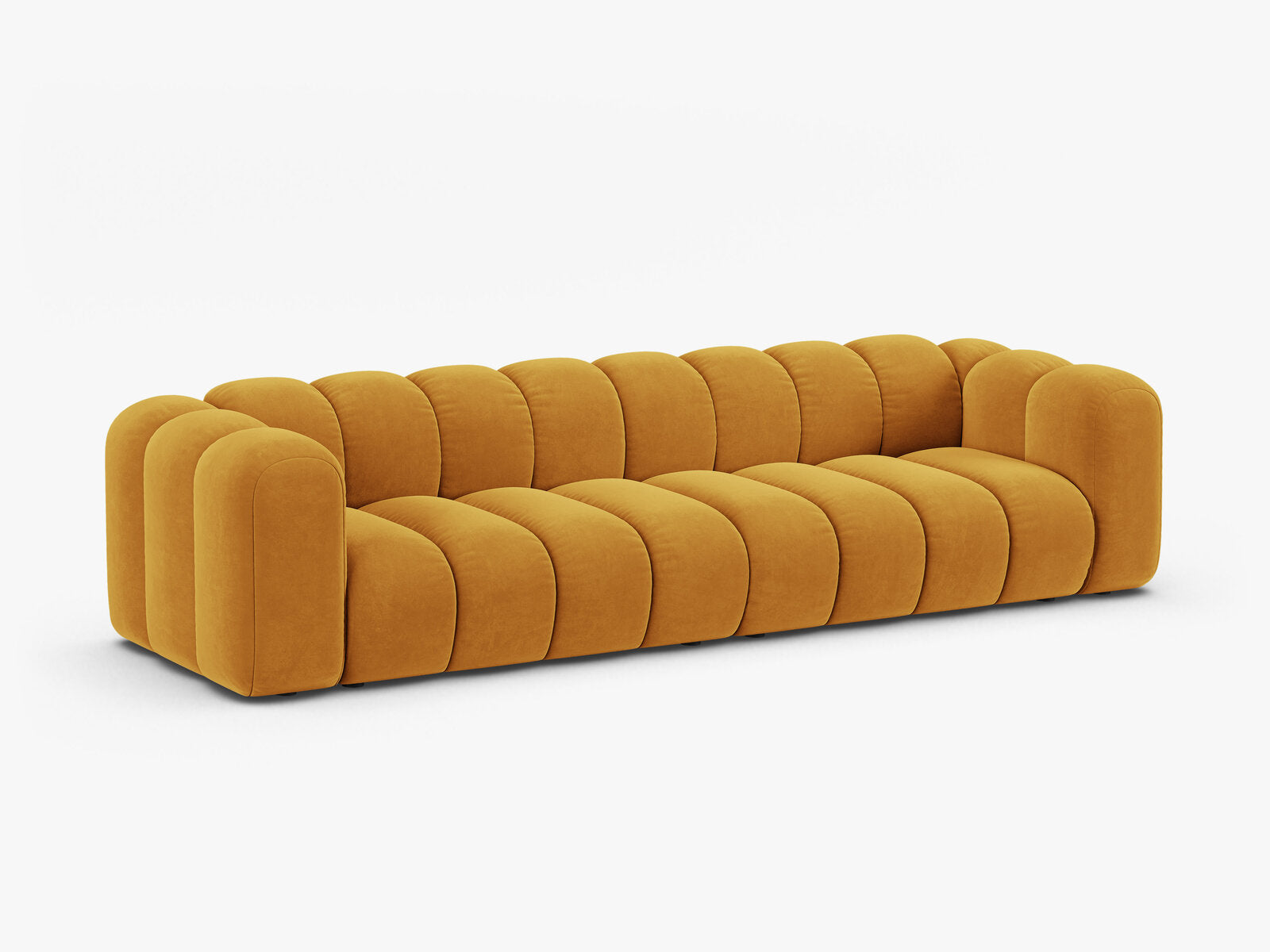 Micadoni Modulares Sofa Lupine 4-Sitzer Samt Venus Gelb