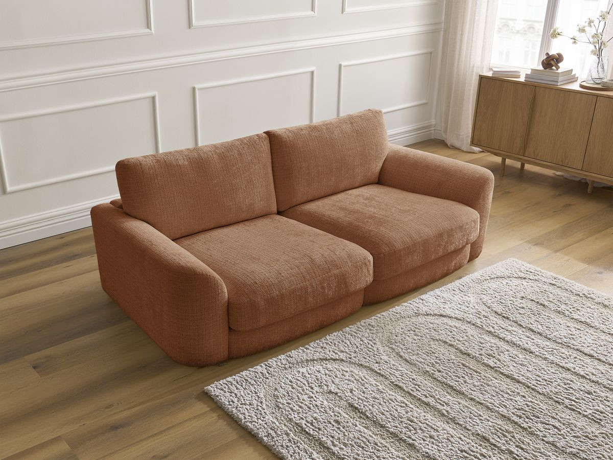 Bobochic Leonore Sofa 3-Sitzer Strukturstoff Orange