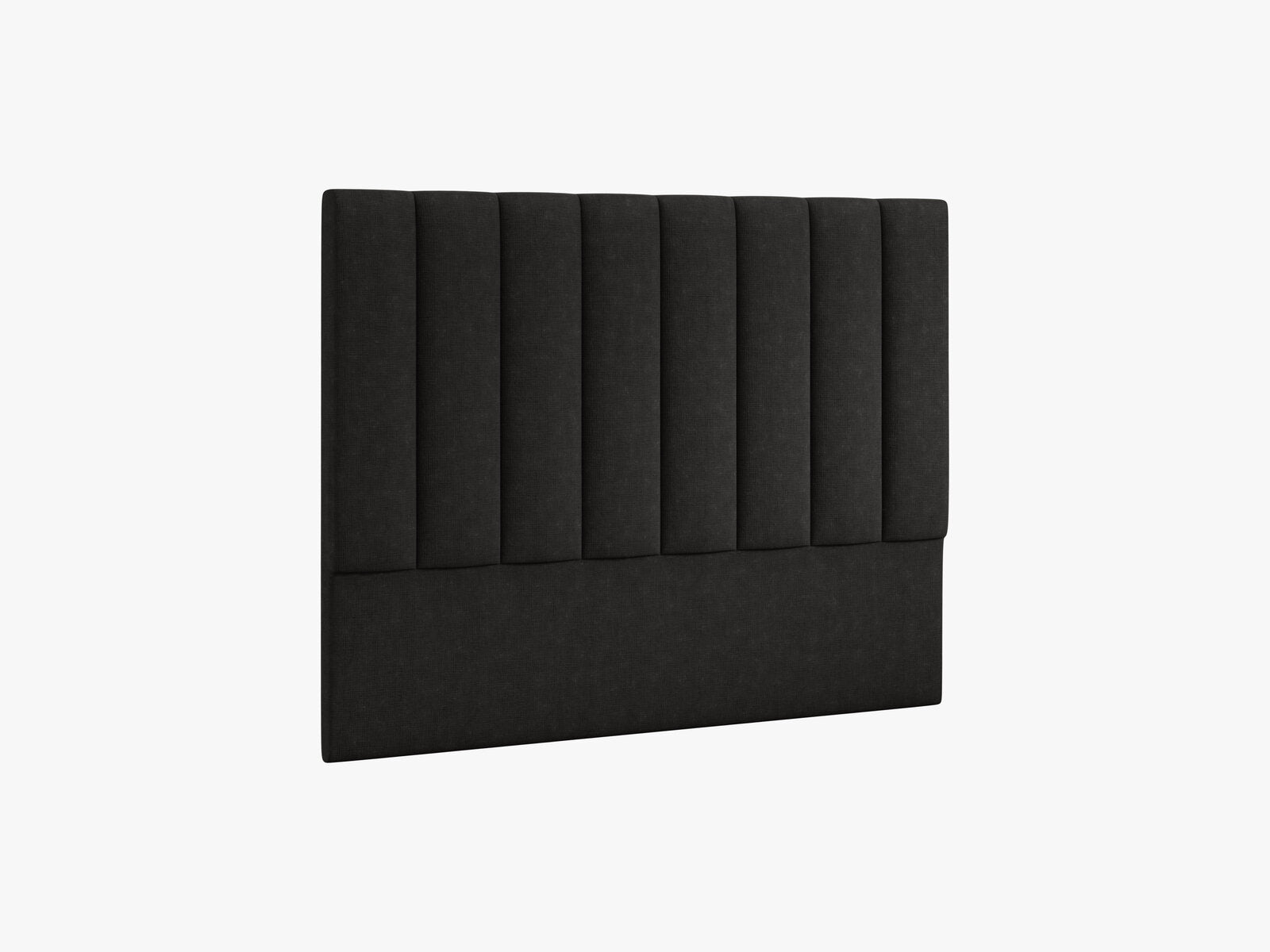 Micadoni Marl Samtiger Kopfteil 140 cm (H 120 cm) Strukturierter Stoff Liberty Schwarz 160x120