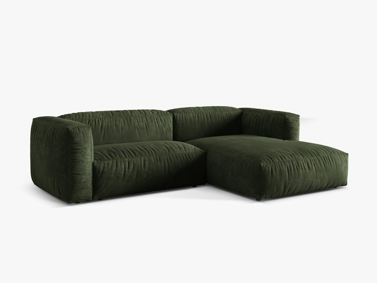 Micadoni Ecksofa Martina 2-Sitzer Rechts Samt Vogue Grün