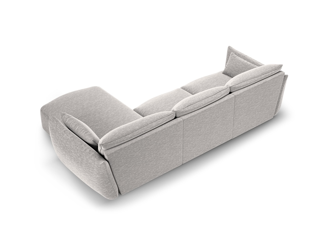 Cosmopolitan Design Ecksofa Matera 5-Sitzer Chenille Eden Silber Rechts