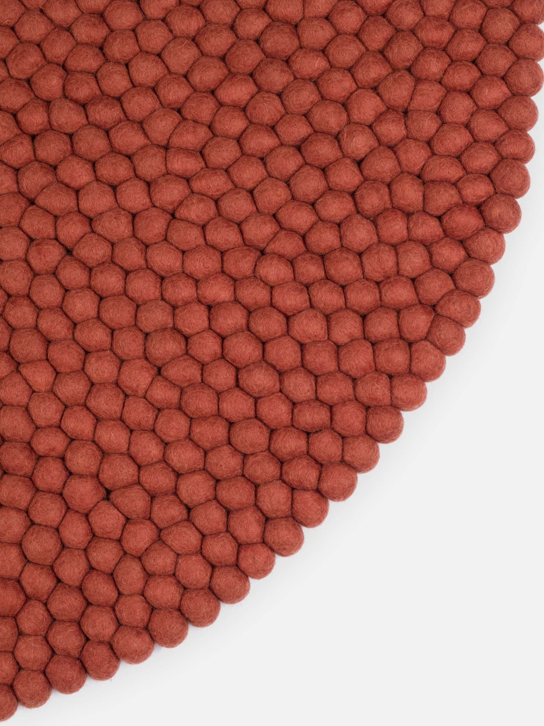 myfelt Lora Filzkugelteppich Rostrot rund Ø 50 cm