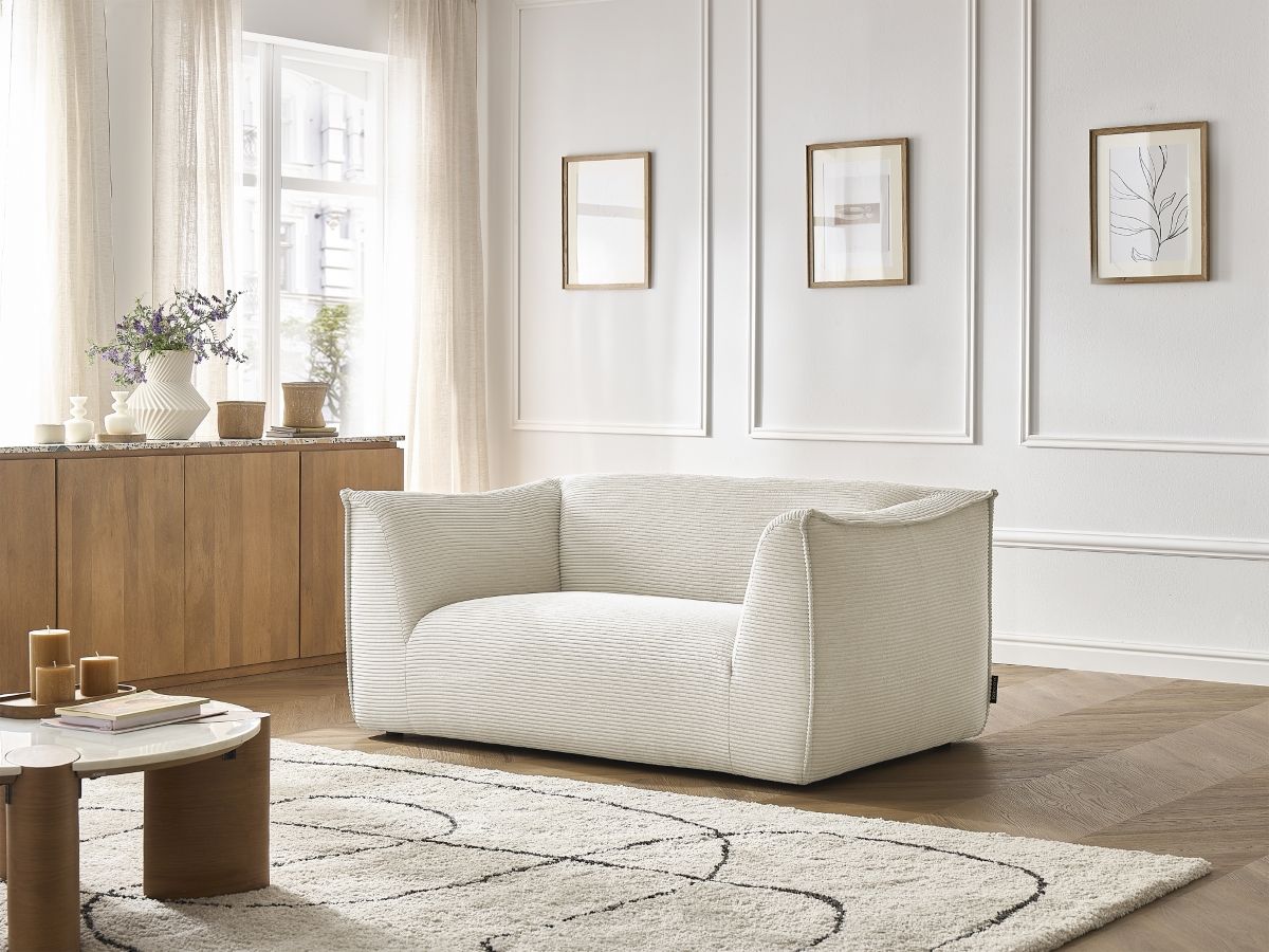 Bobochic Giorgia Sofa 2-Sitzer Cordsamt Beige