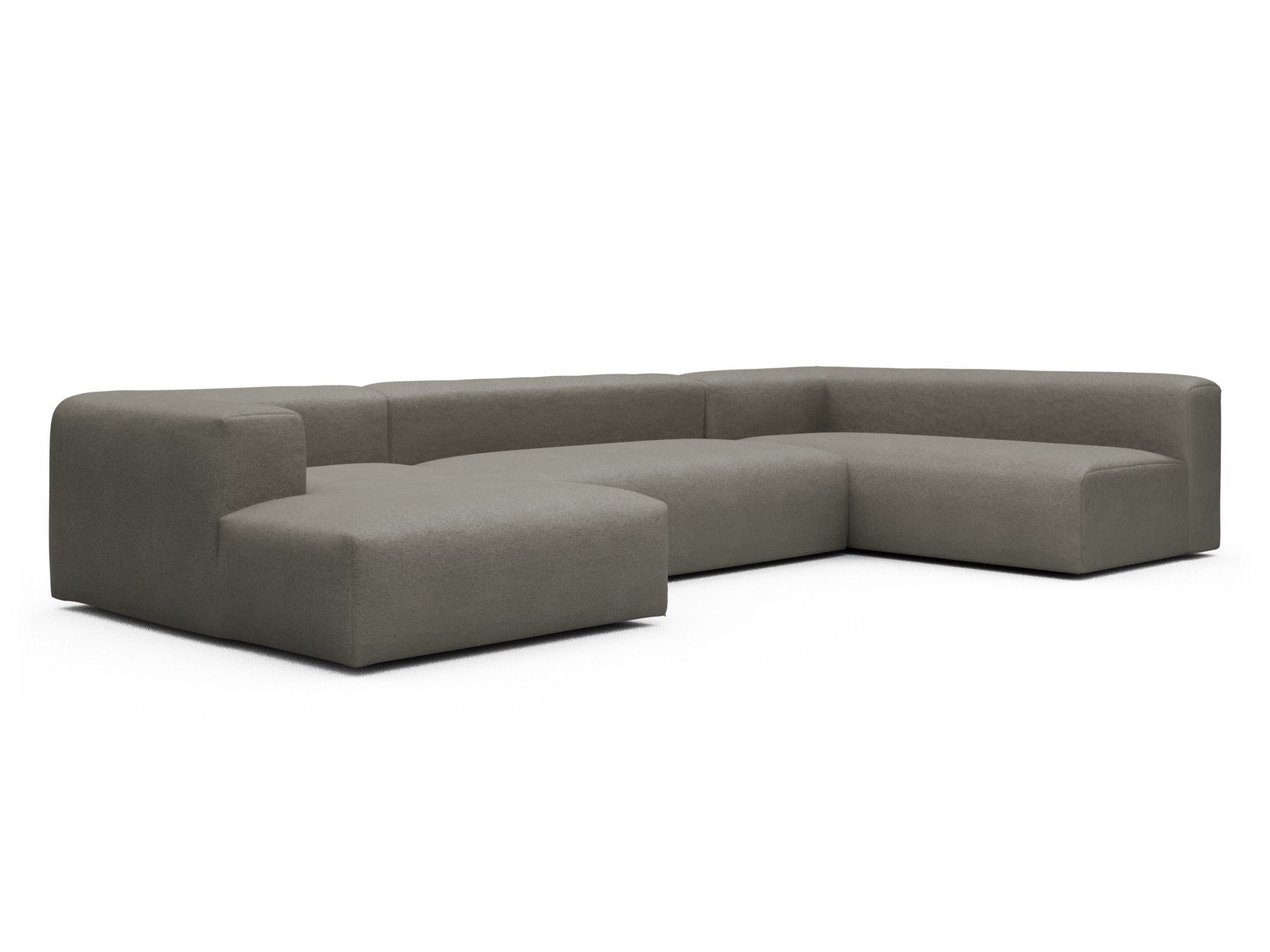 Skandi Home Wohnlandschaft Fred Chaiselongue links mit 2-Sitzer und lange Armlehne rechts Denari-Warm-Grey moebelfaktor