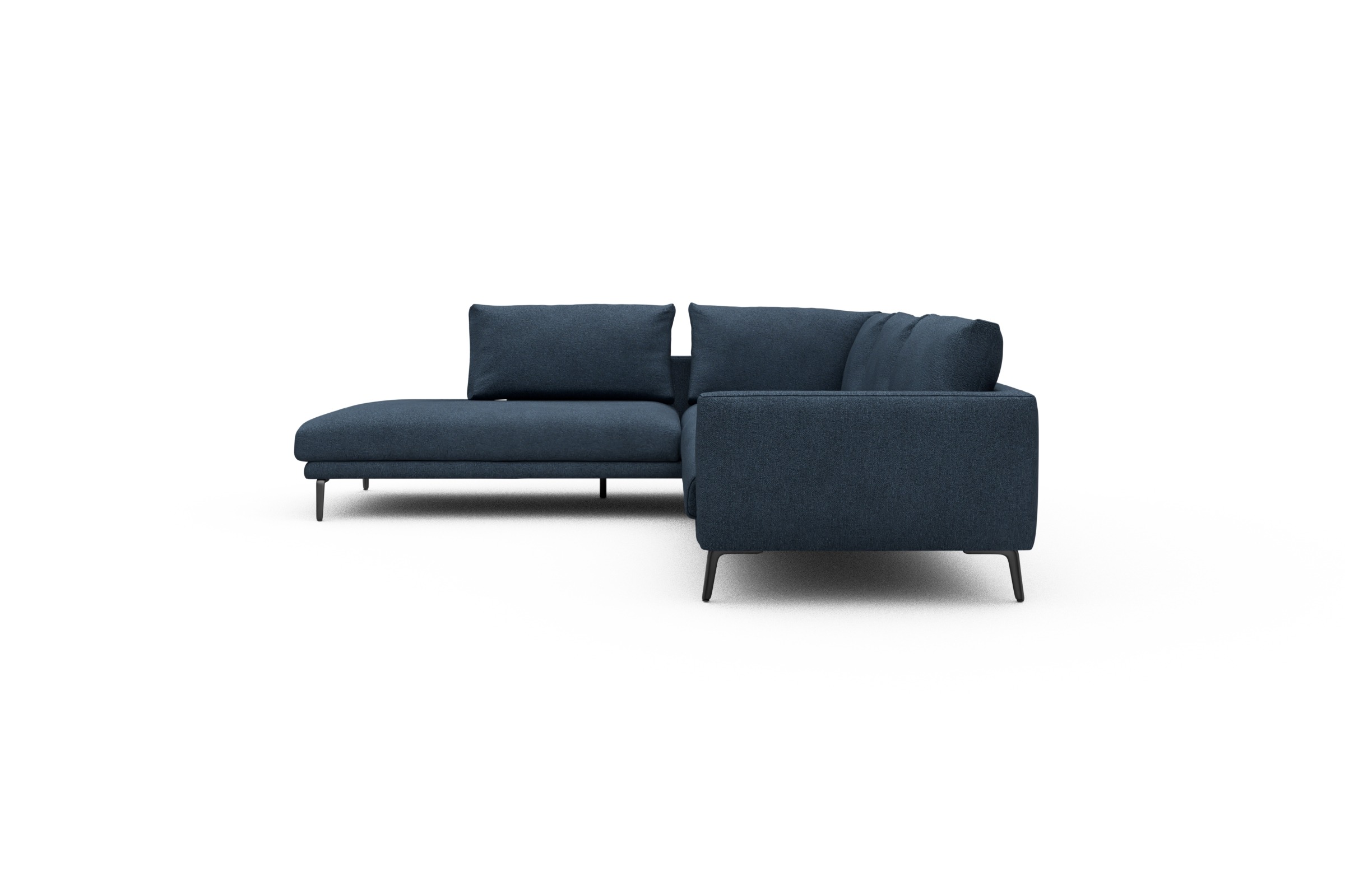 Ecksofa Karl Relax-Ecke links mit 2,5-Sitzer Boucle-Blue